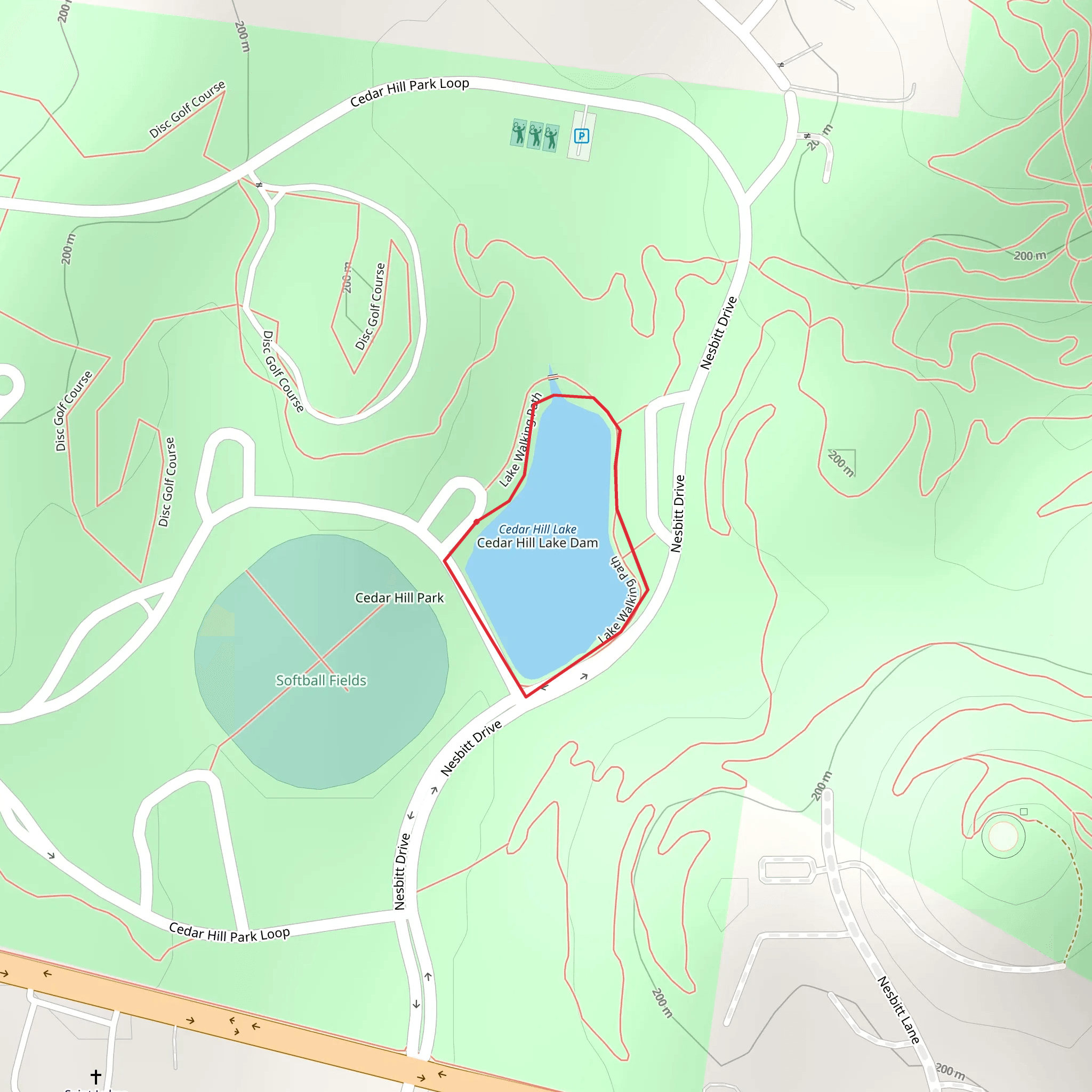 Cedar Hill Park Loop mobile static map