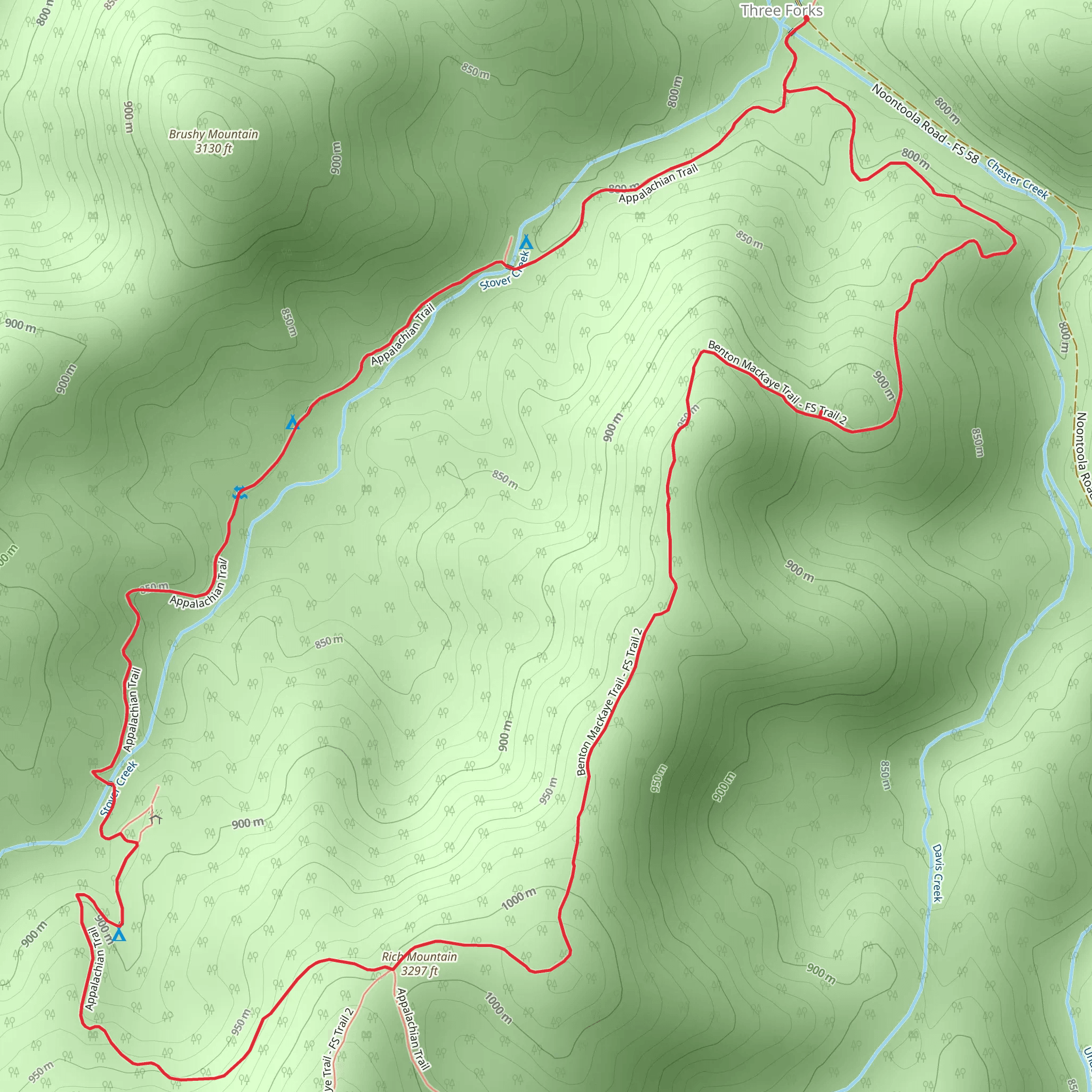 Rich Mountain Loop mobile static map