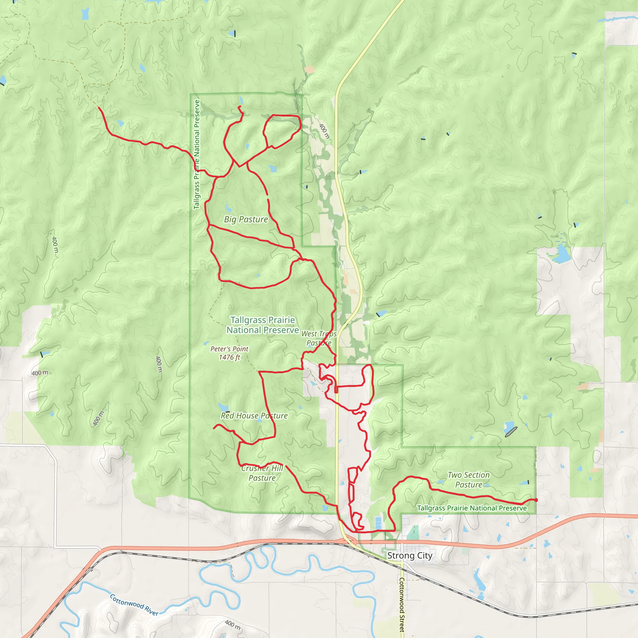 Tallgrass Prairie Loop mobile static map