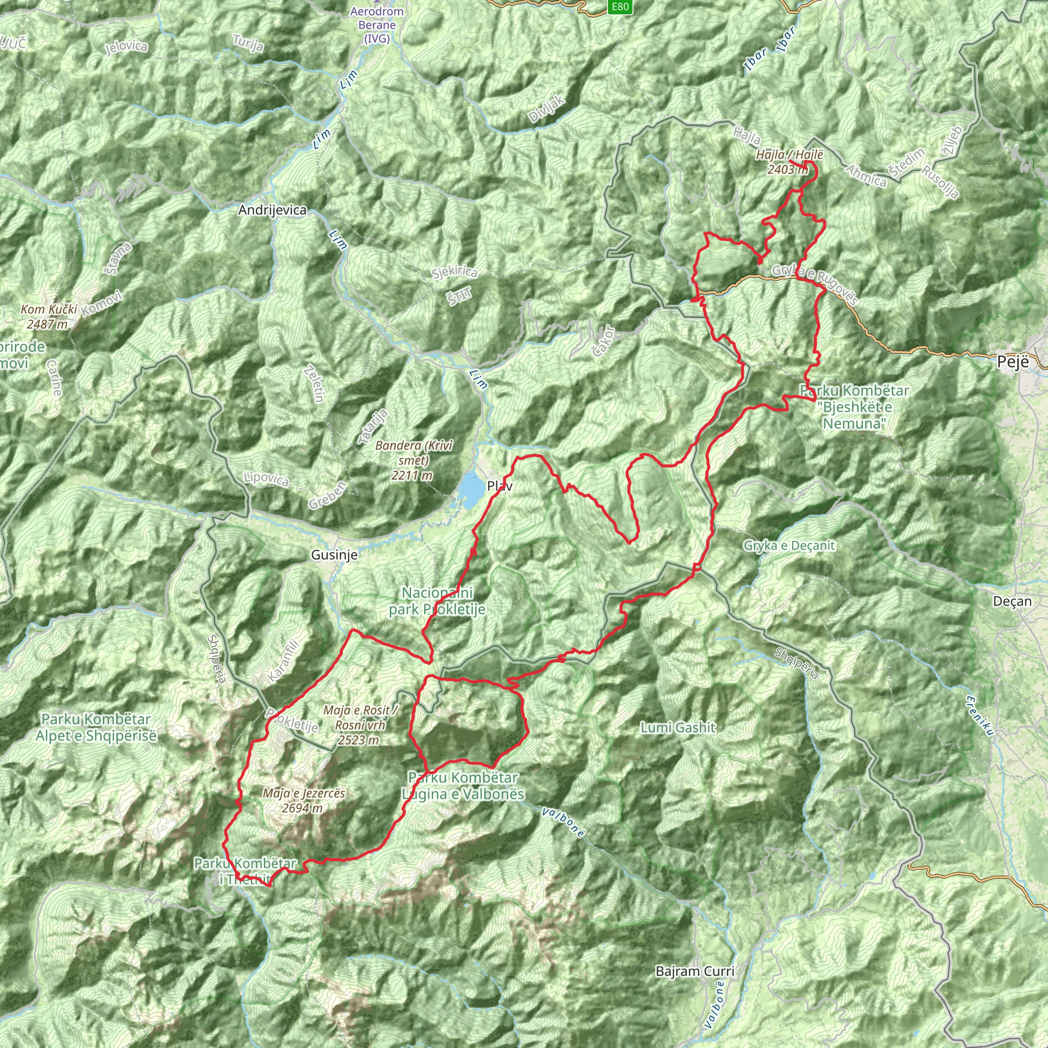 Peaks of the Balkans mobile static map