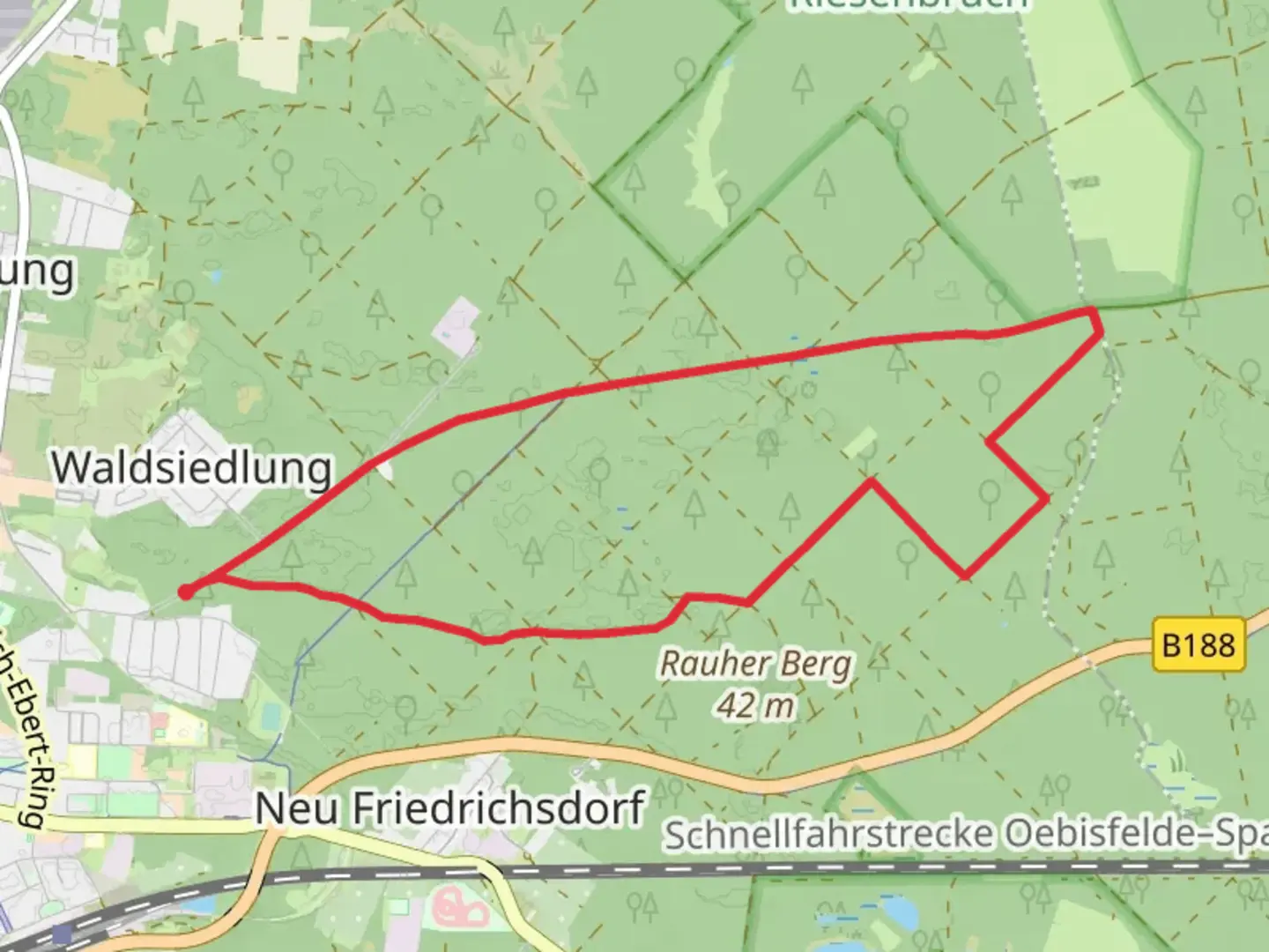 An image depicting the trail Rathenower Loop and its surrounding area.