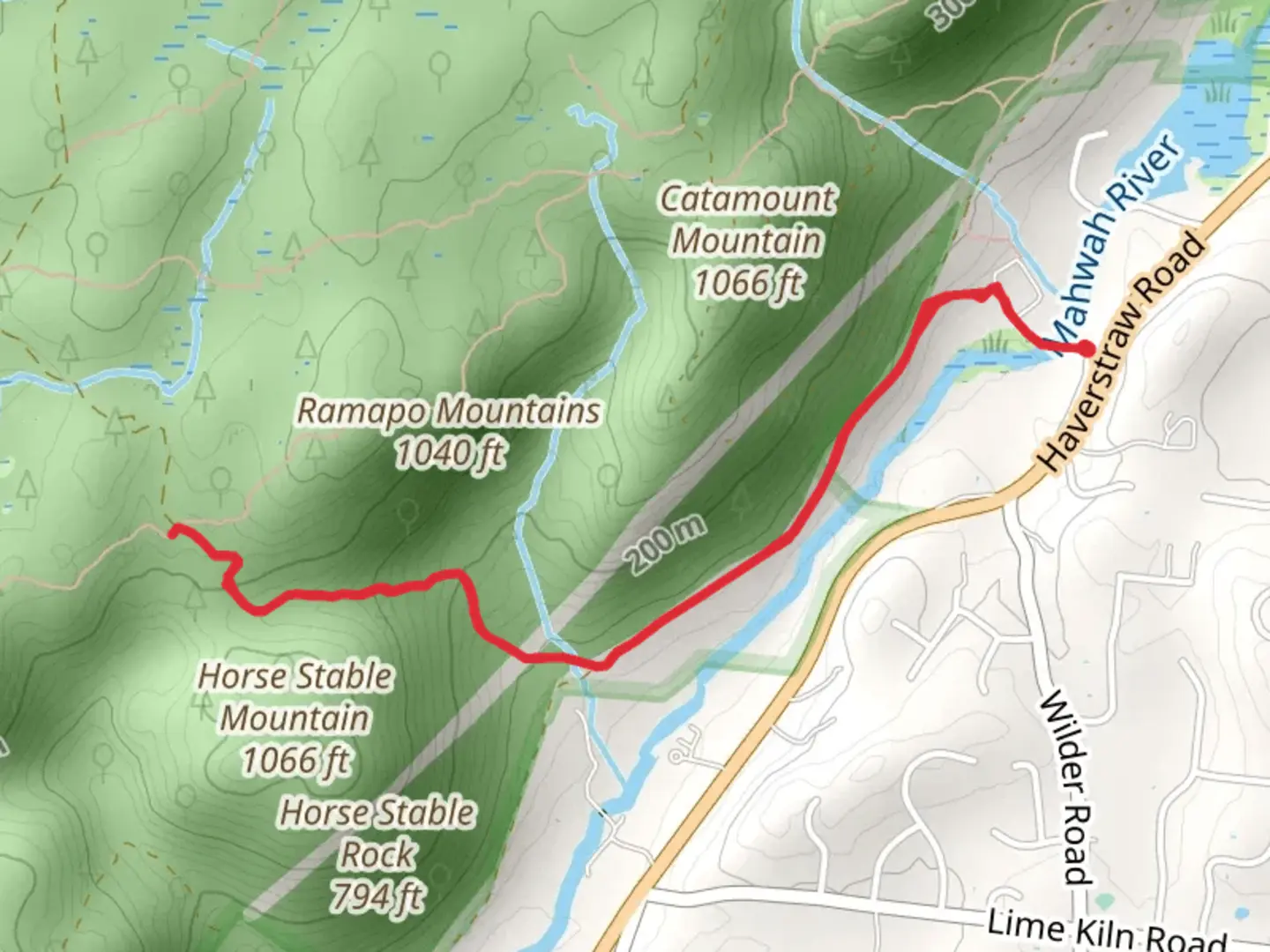 An image depicting the trail Sherwood Path and its surrounding area.