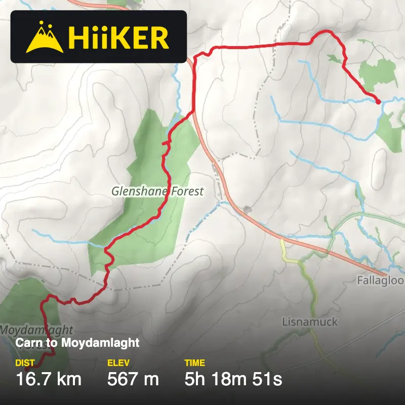 A map preview of the recording Carn to Moydamlaght .