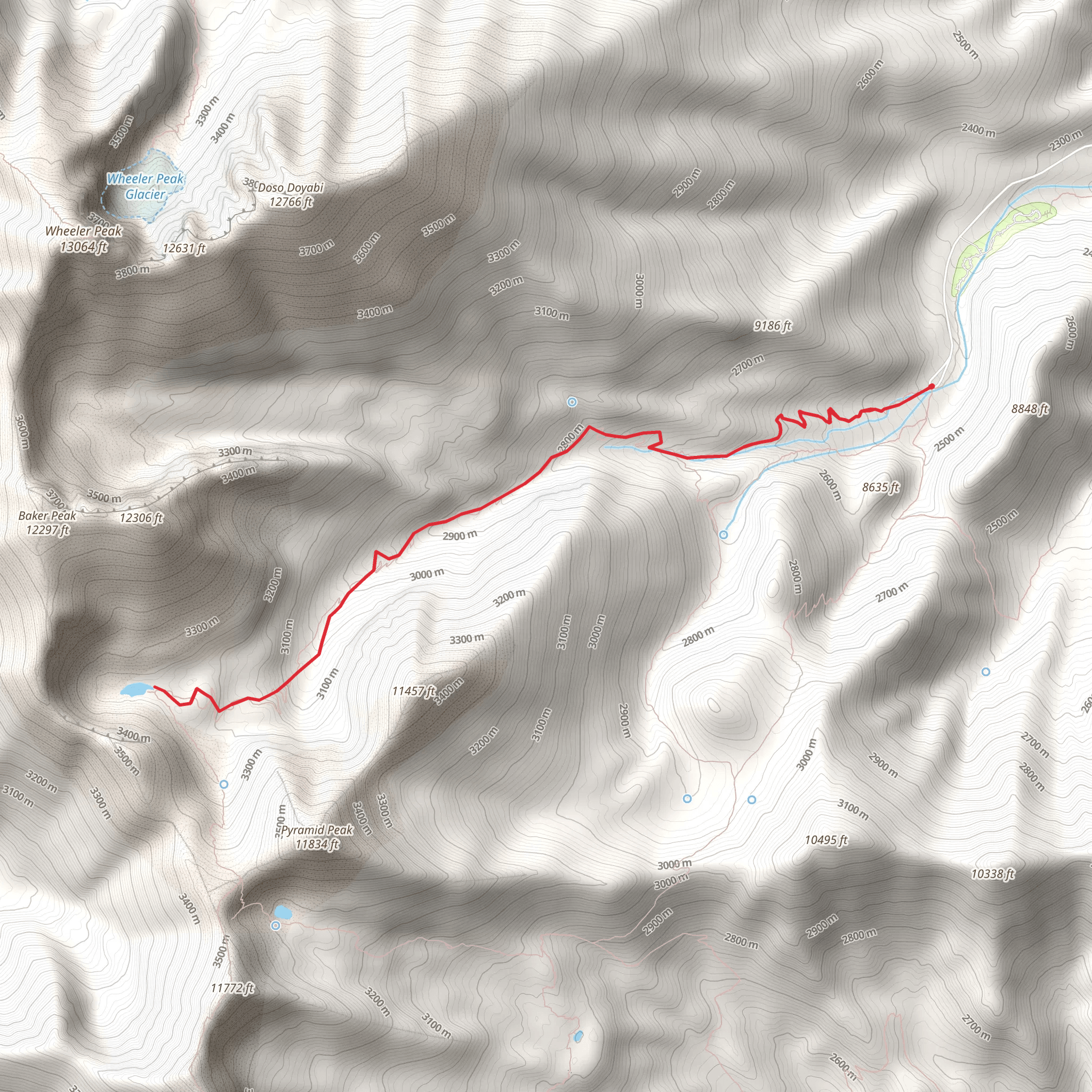 Baker Lake Trail mobile static map