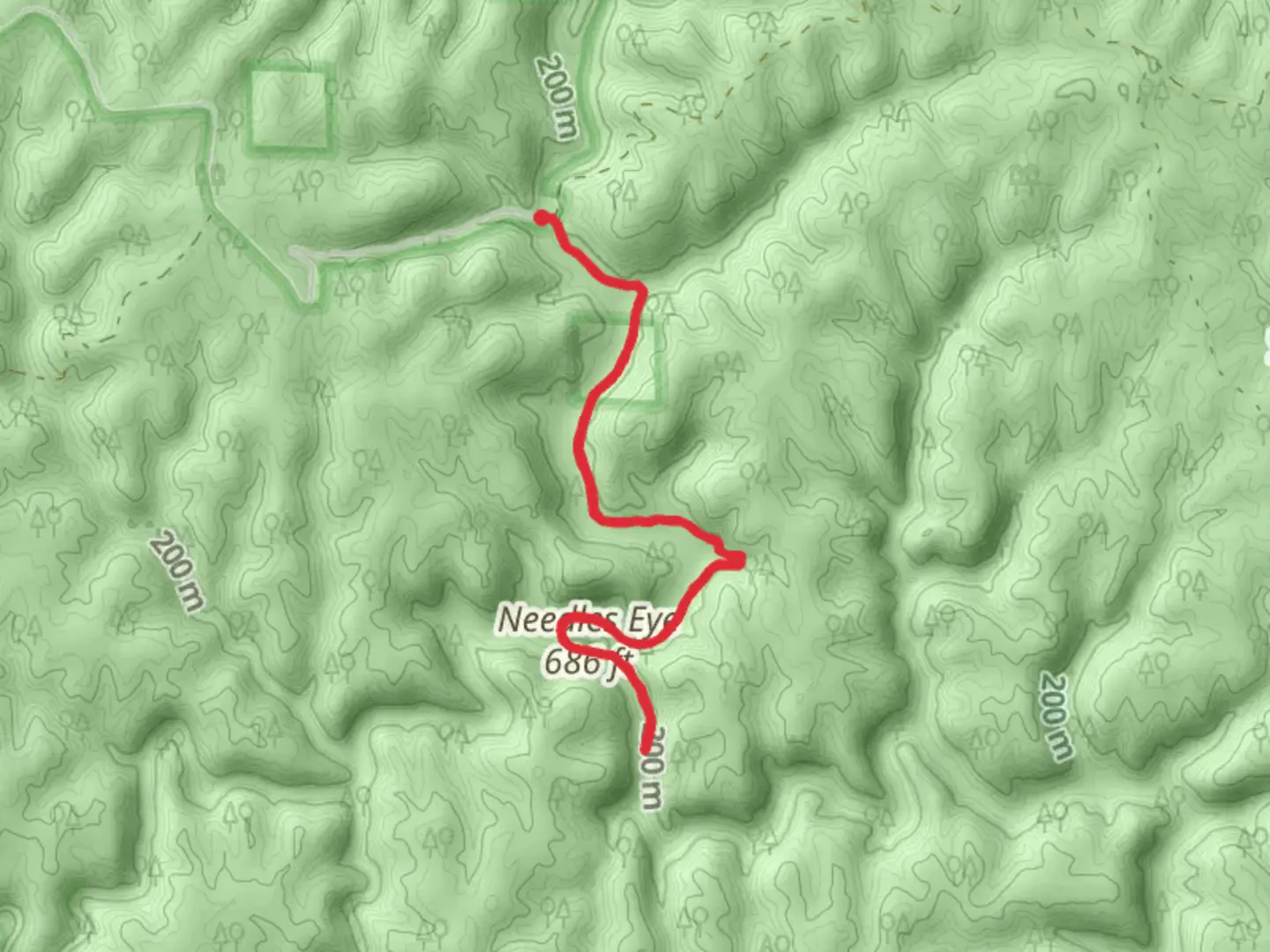 An image depicting the trail Thompson Creek Wild Hiking Trail and its surrounding area.