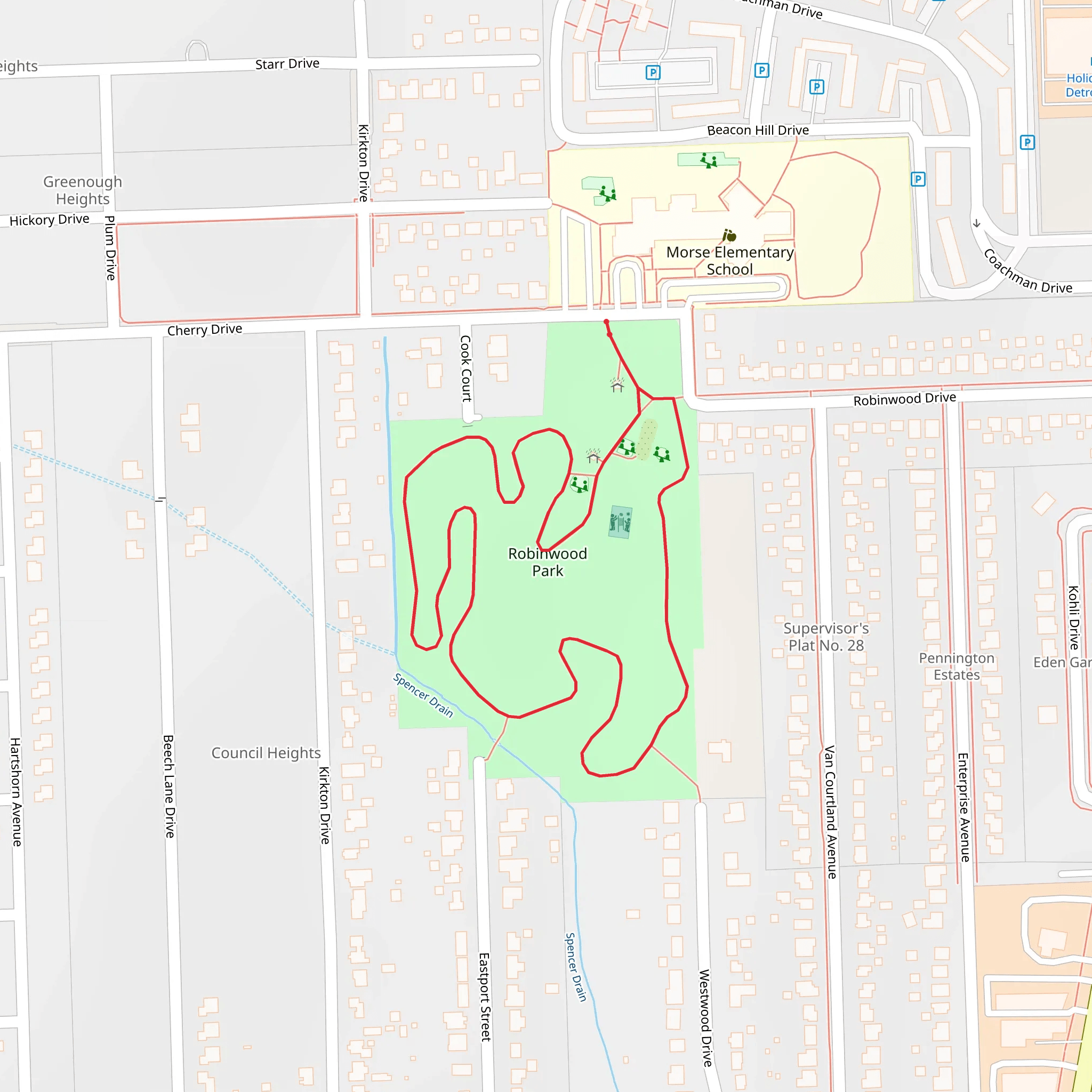 Robinwood Park Loop mobile static map