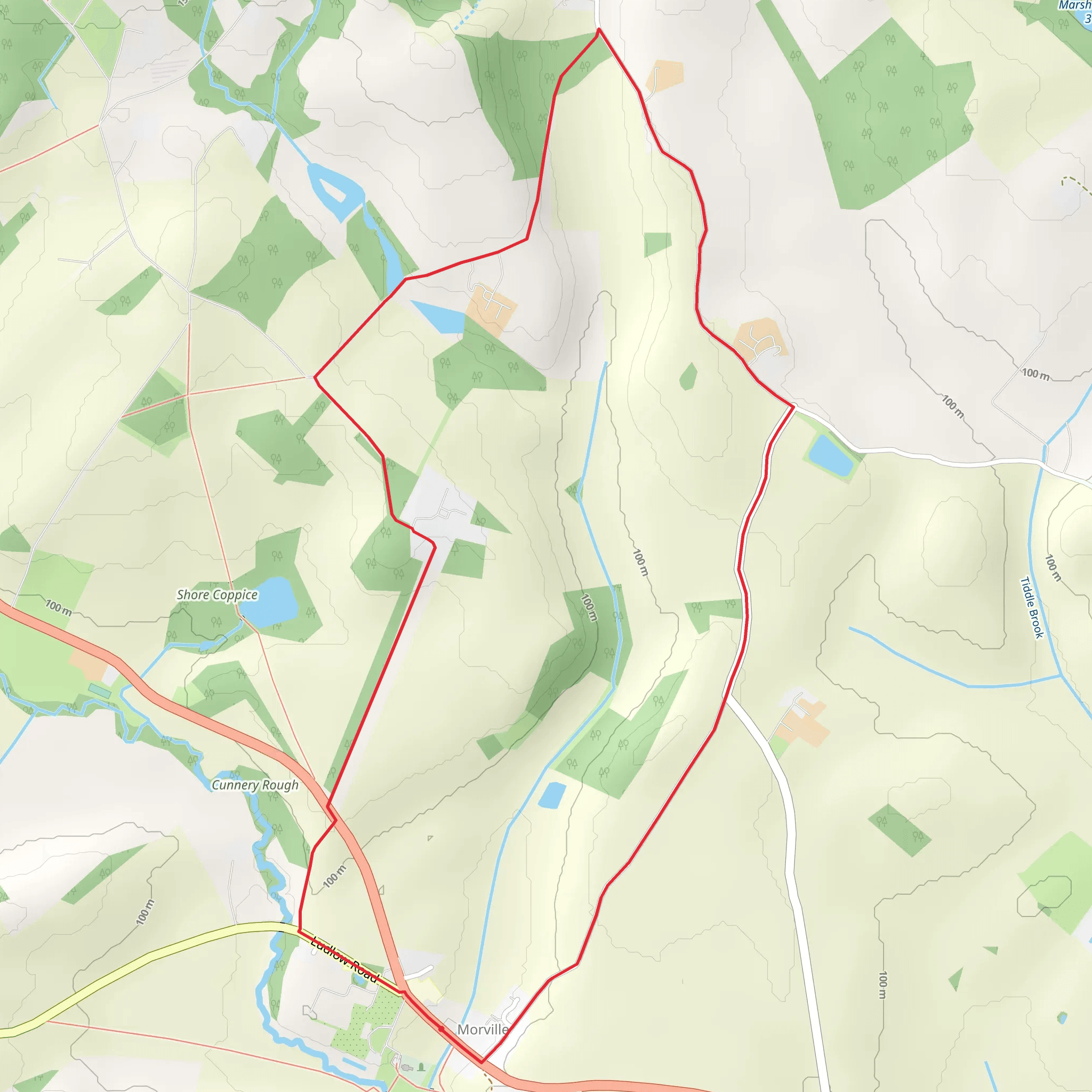 Morville Circular Walk mobile static map