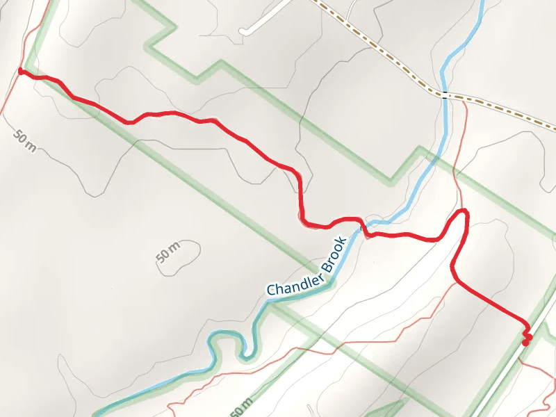 Chandler Brook from Lawrence Road Out and Back mobile static map