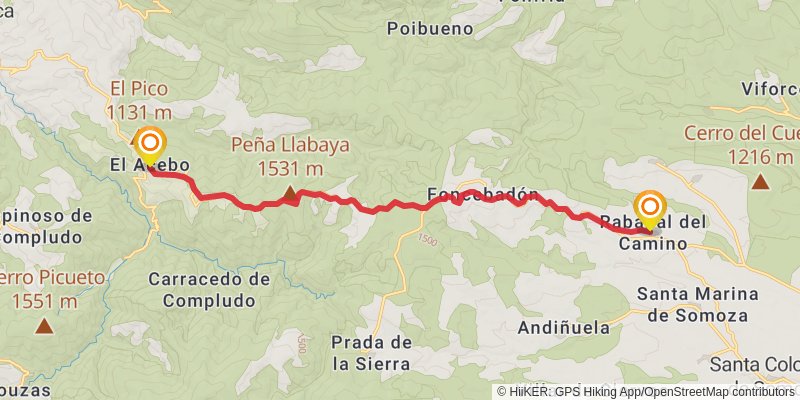 Ruta Jacobea Madrilena stage 20 Map