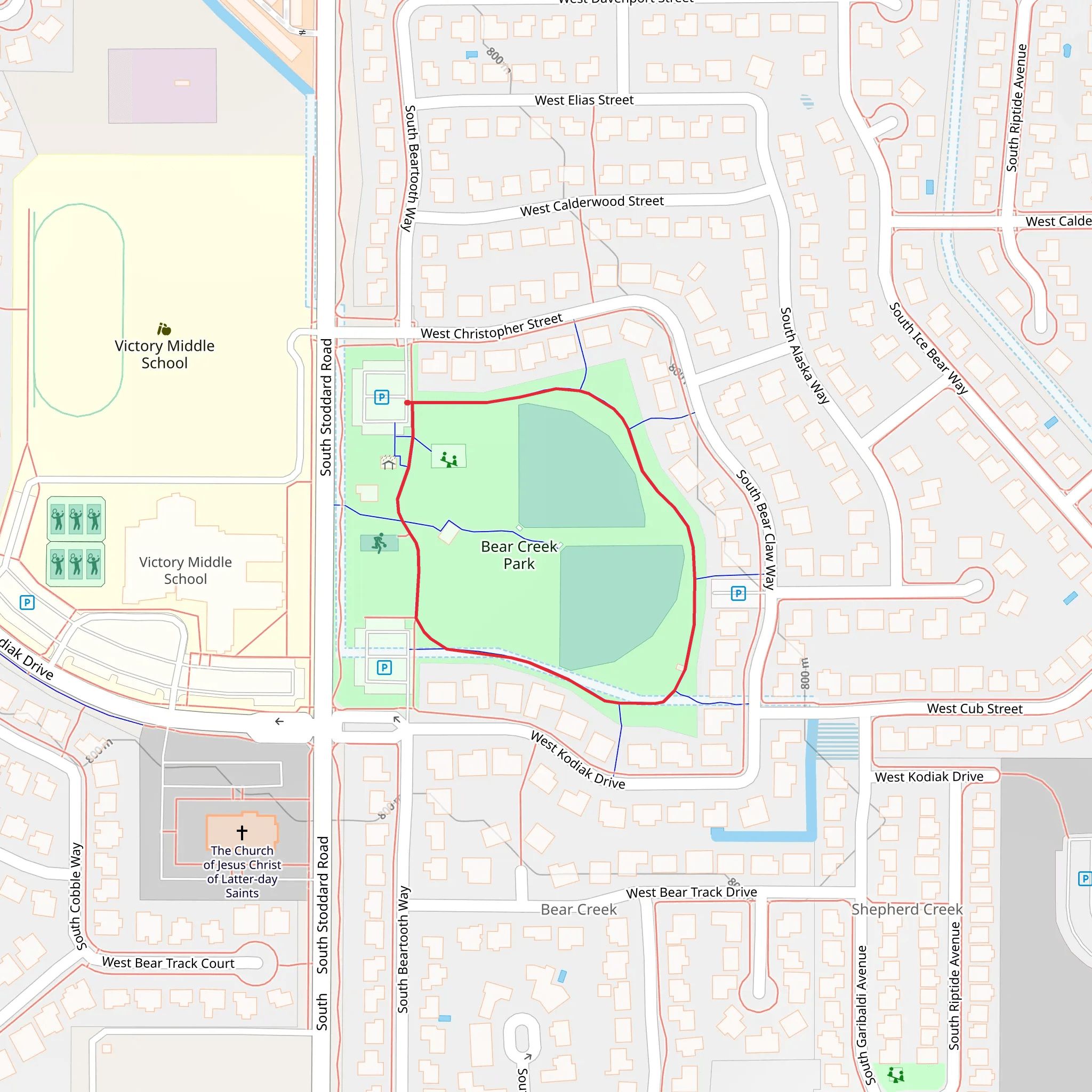 Bear Creek Park Loop mobile static map