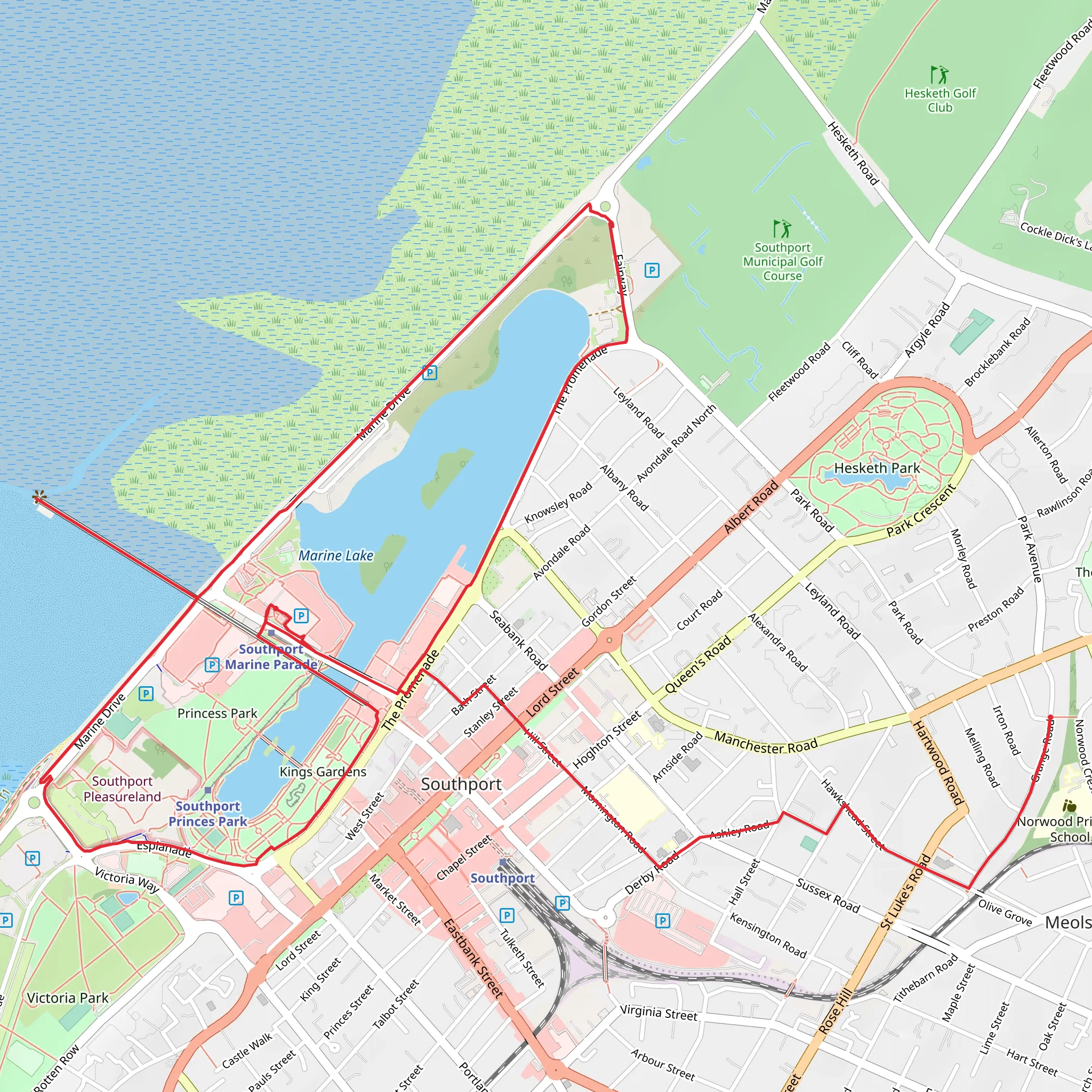 Marine Lake and Princess Park Loop mobile static map