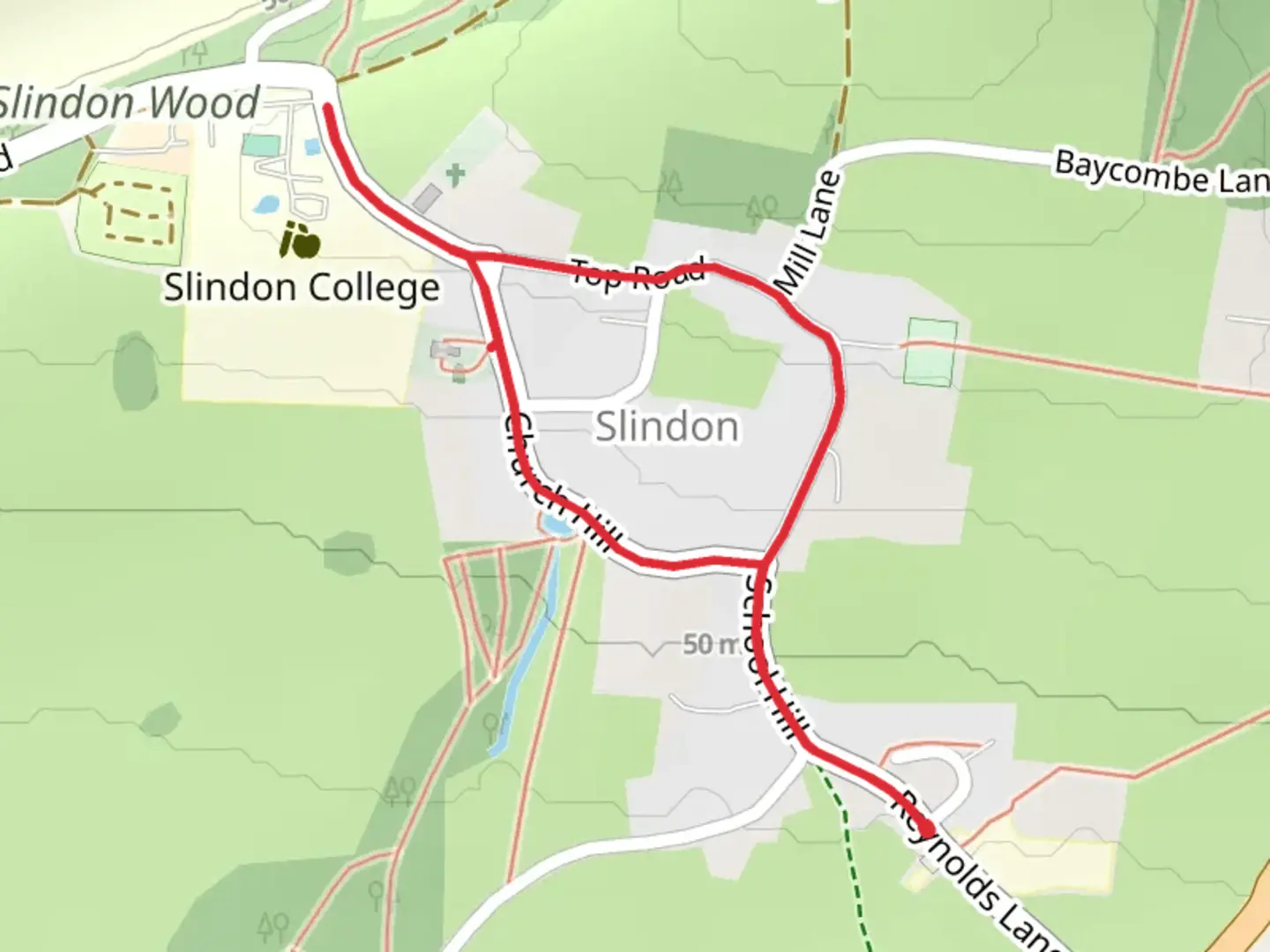 An image depicting the trail Slindon Village Pond and its surrounding area.
