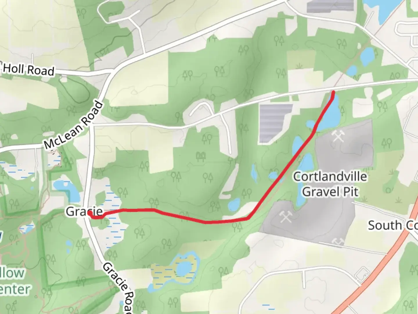 An image depicting the trail Gracie Road Trail and its surrounding area.