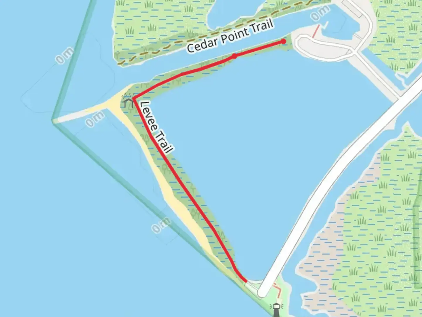 An image depicting the trail Levee Trail and its surrounding area.