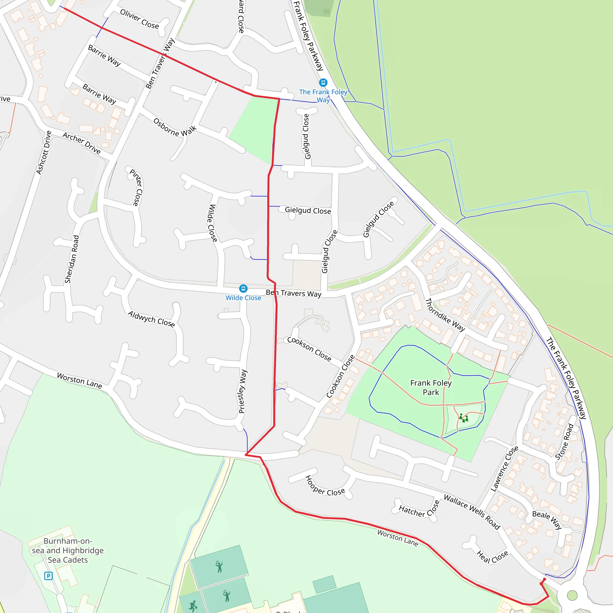 Worston Lane Walk mobile static map