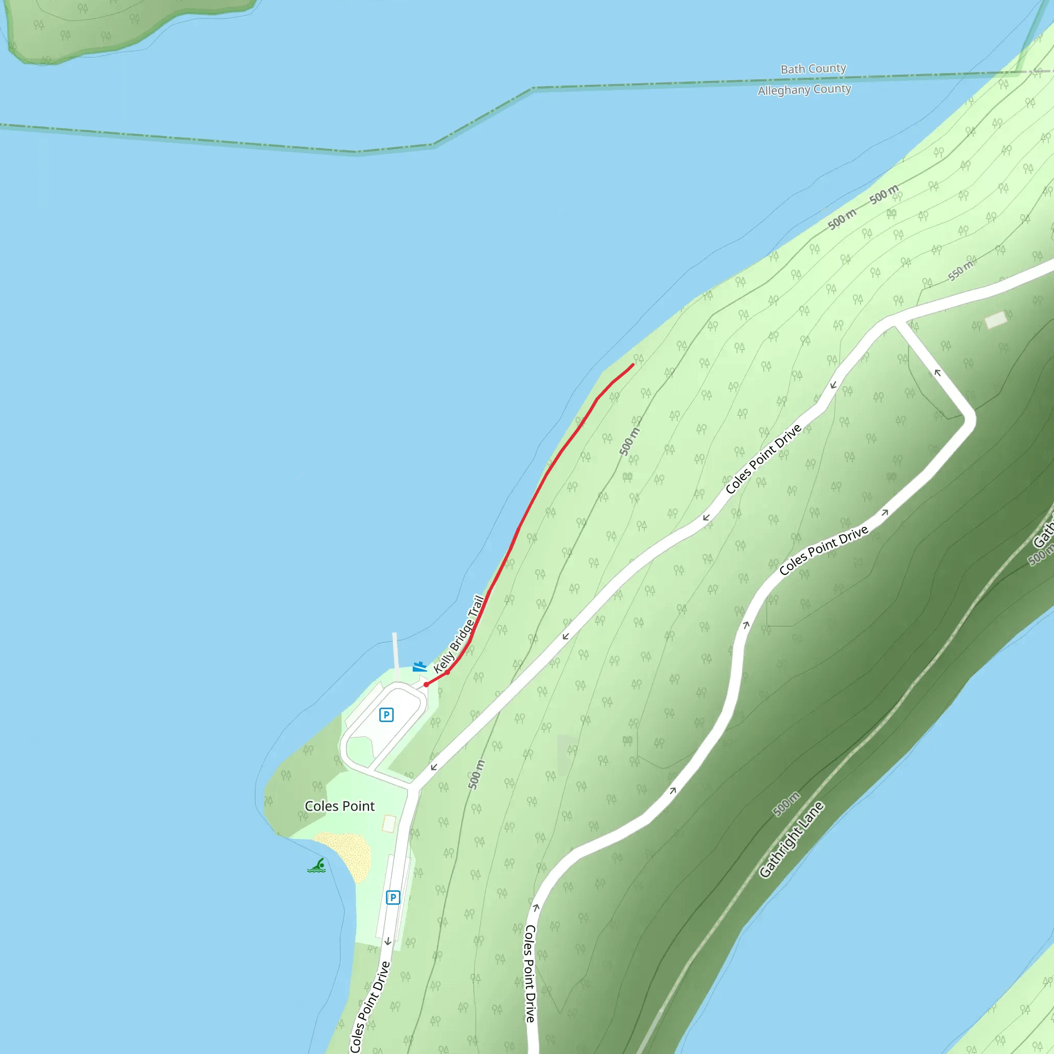 Kelly Bridge Trail mobile static map