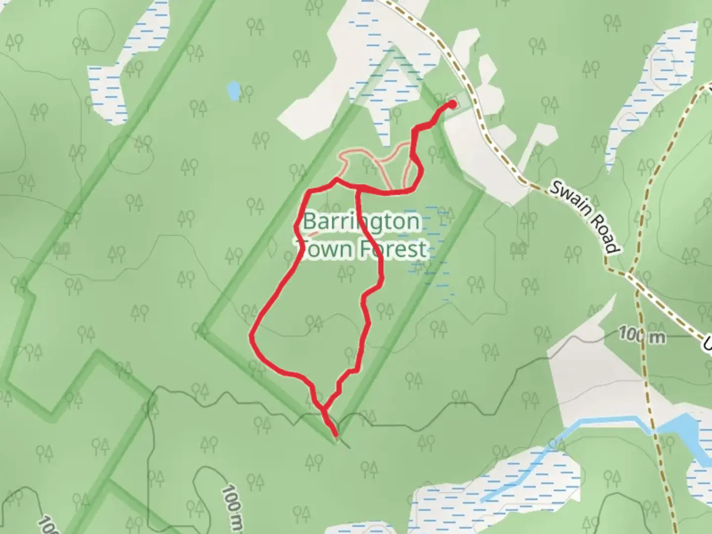 An image depicting the trail Cornerstone Trail and Deer Trail Loop and its surrounding area.