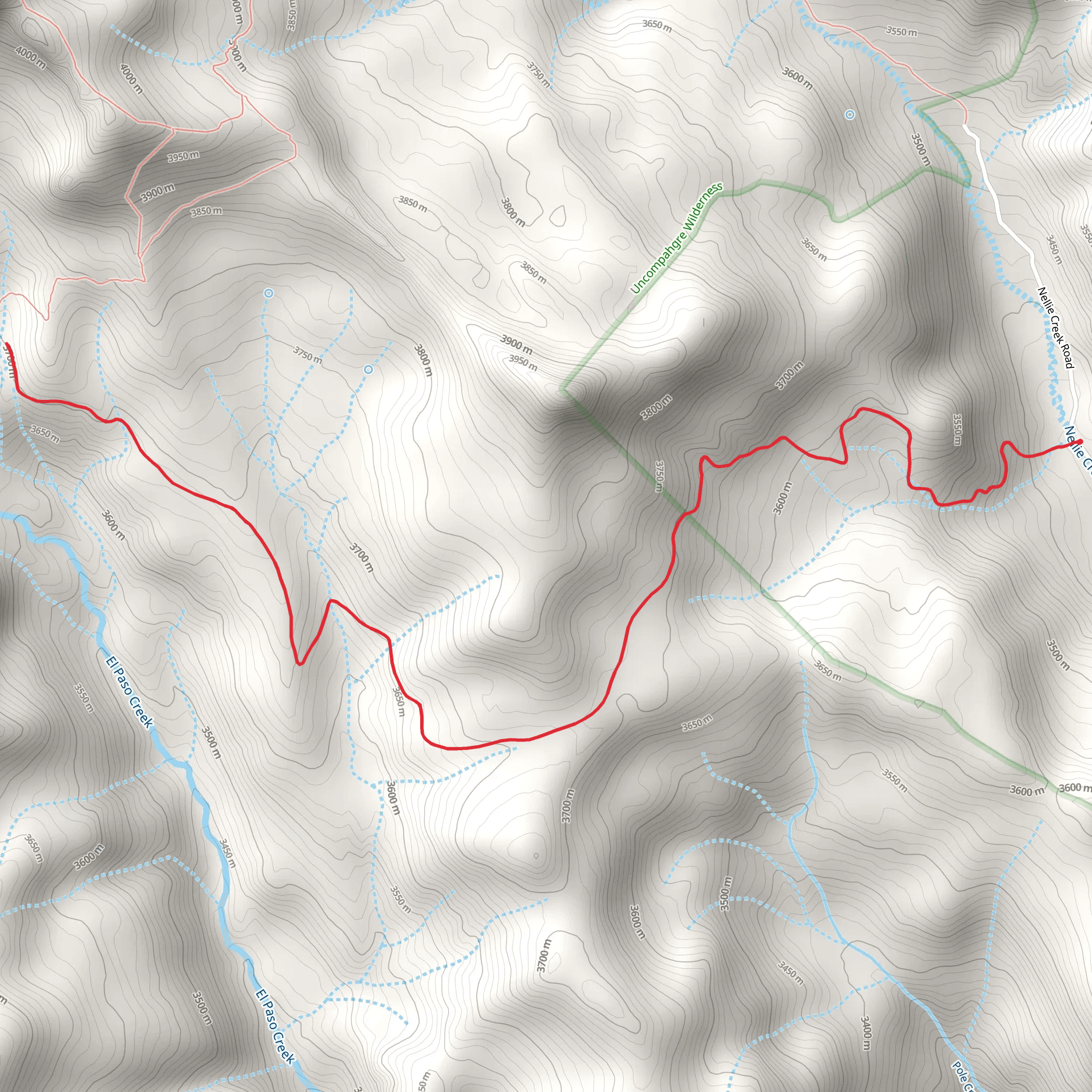 El Paso Creek Trail mobile static map