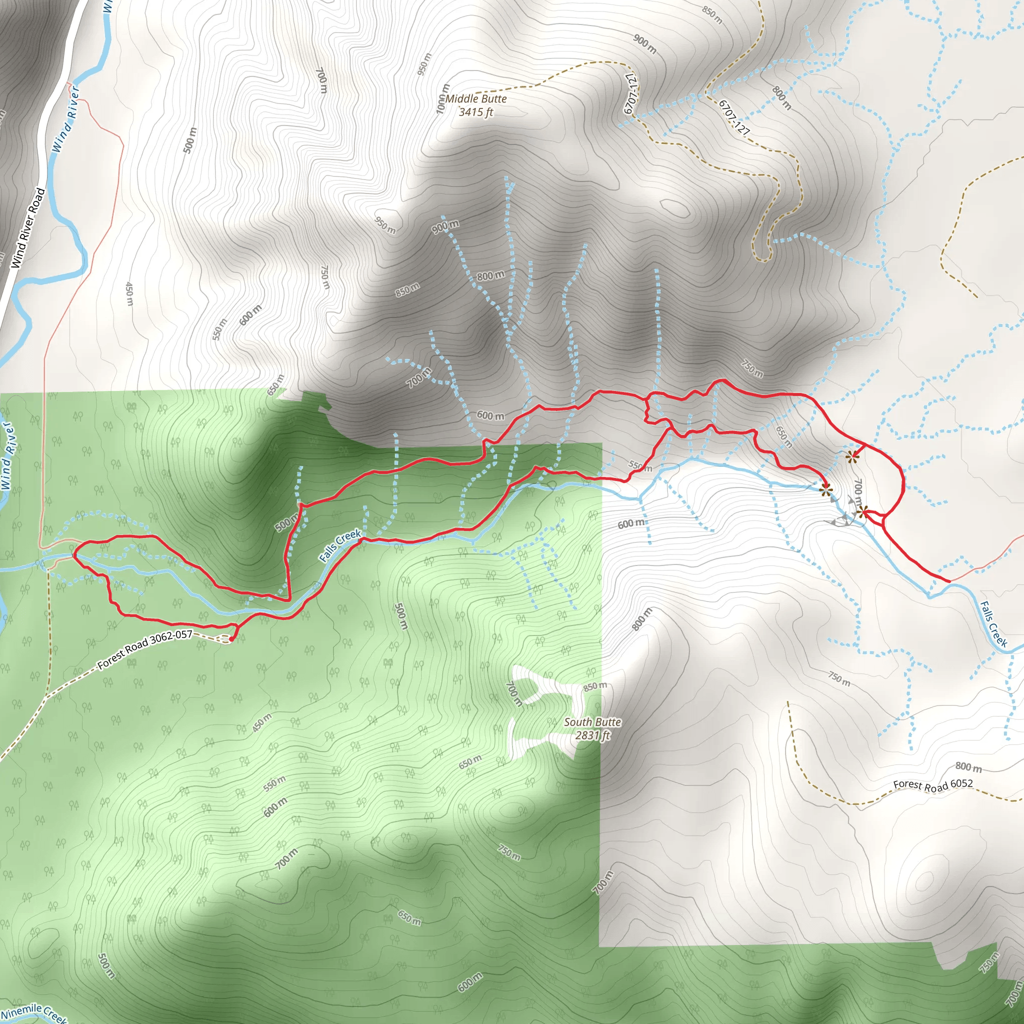 Falls Creek Loop Trail mobile static map