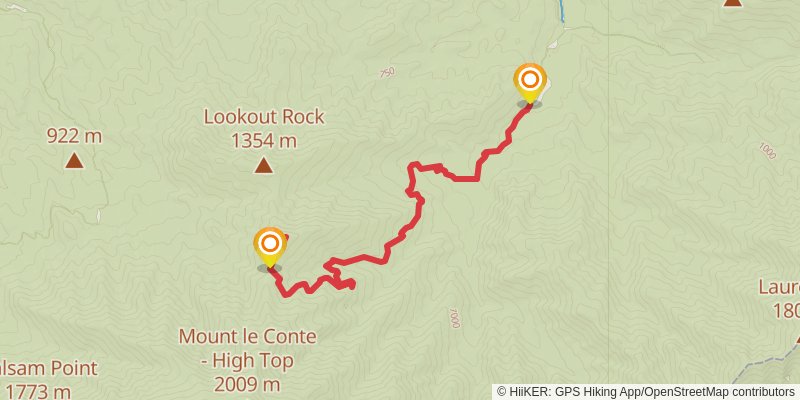 Brushy Mountain Trail stage 2 Map