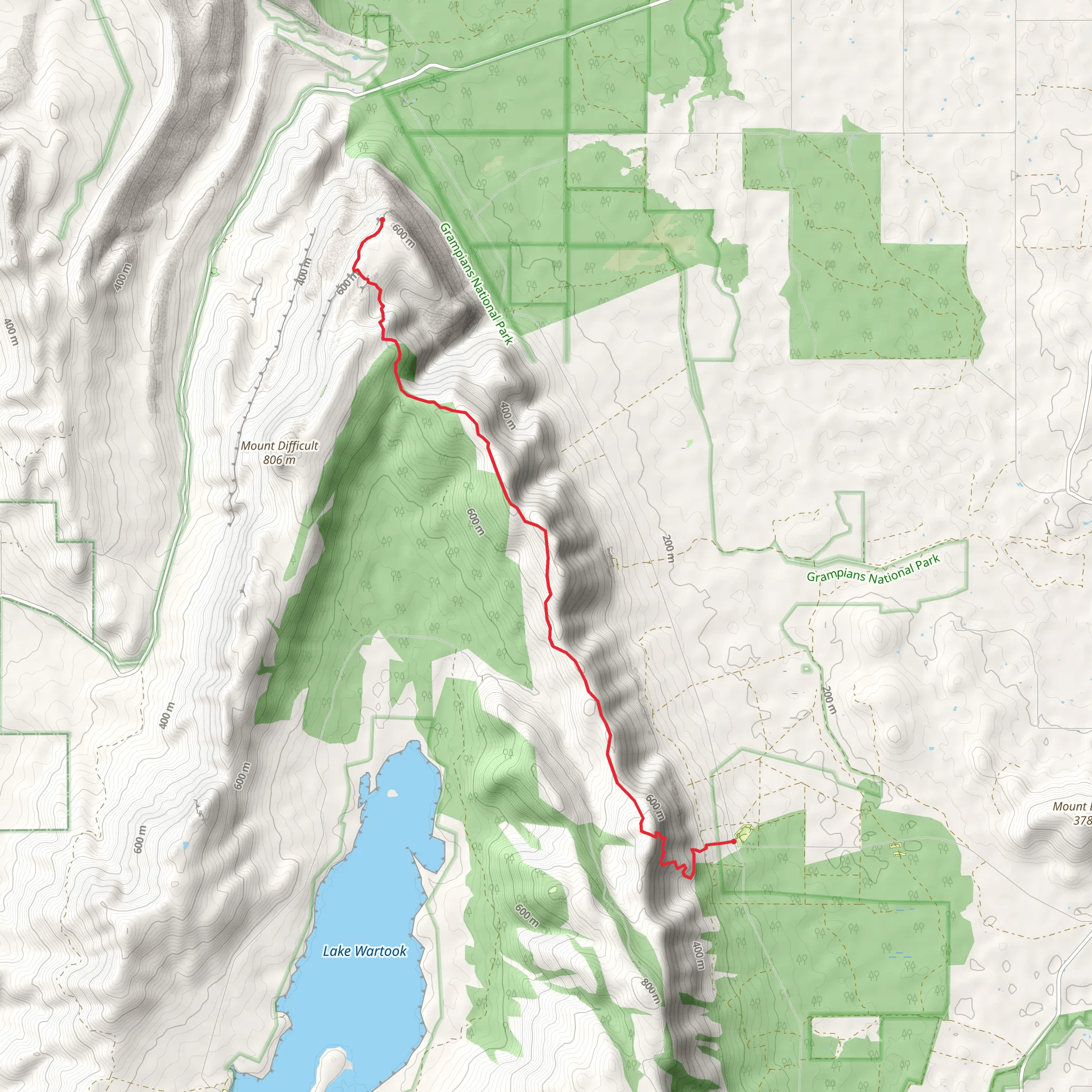 Mount Difficult Range Trail mobile static map