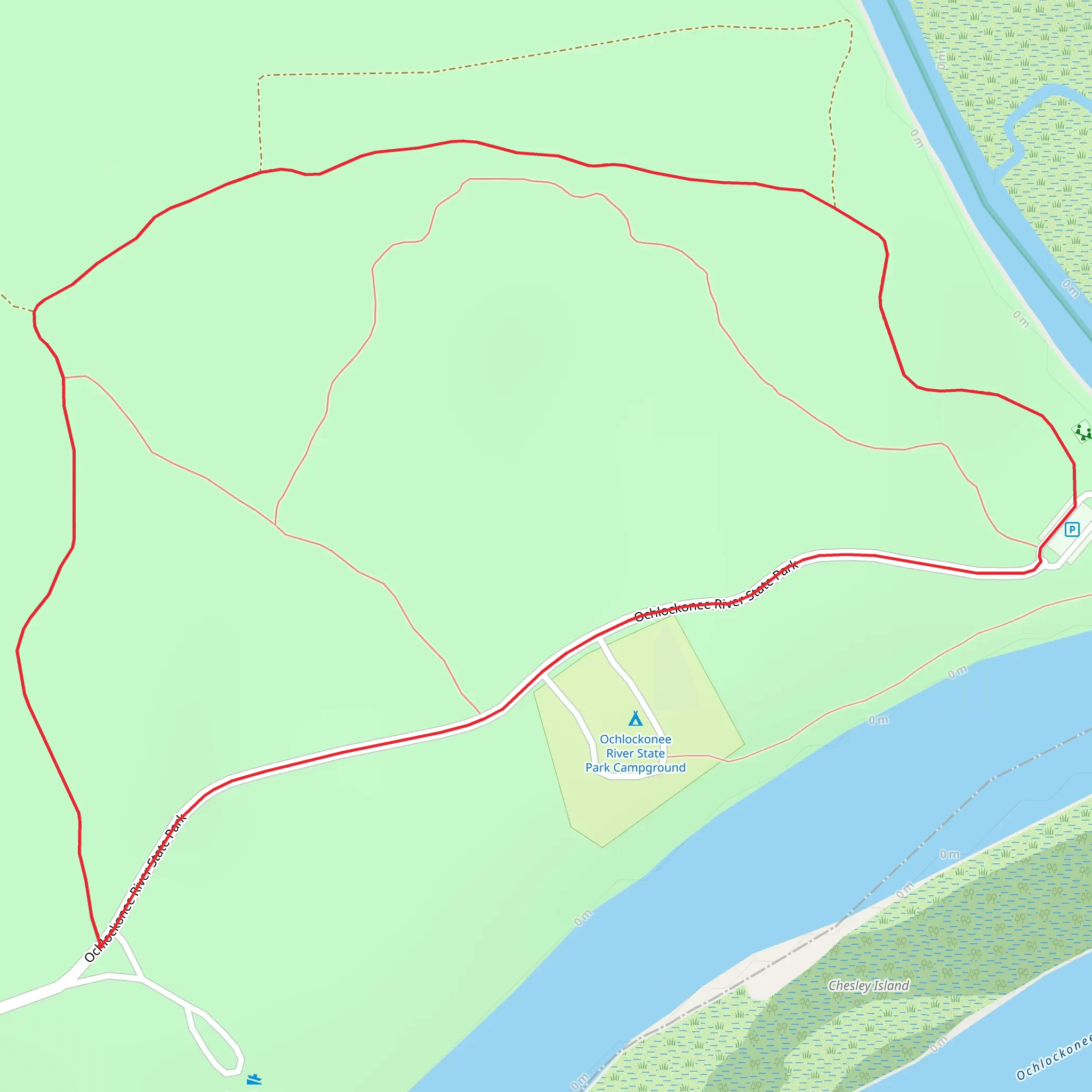 Ochlockonee River State Park Loop mobile static map