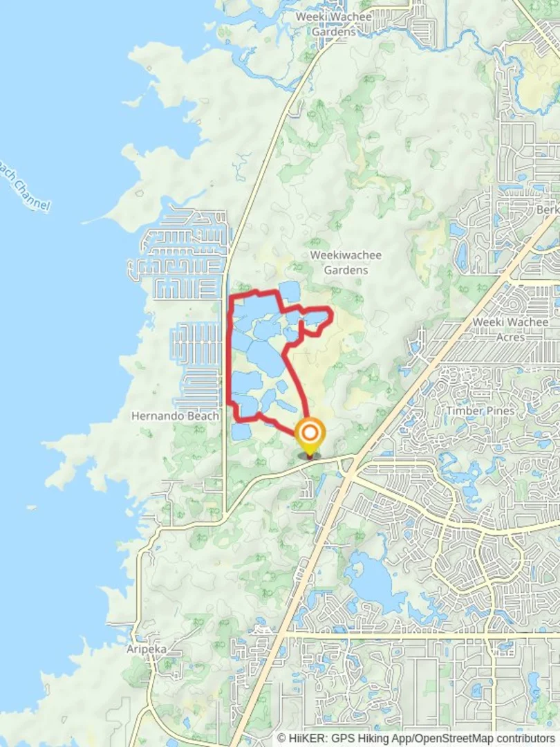 An image depicting the trail Weekiwachee Preserves Picnic Recreation Area Loop and its surrounding area.