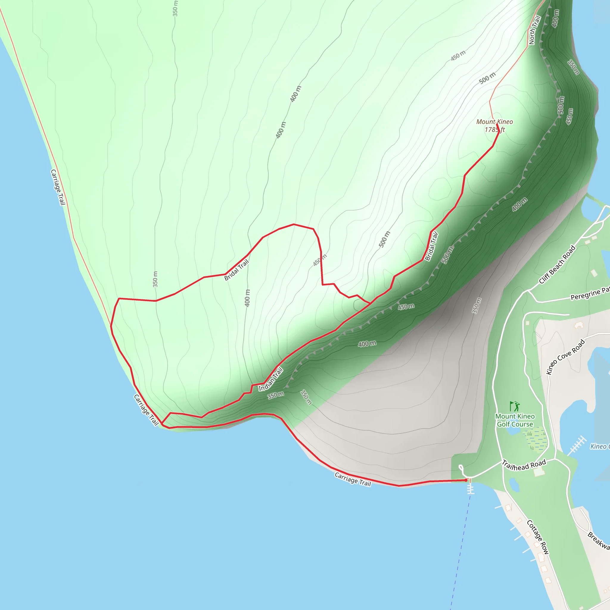 Mount Kineo Loop mobile static map