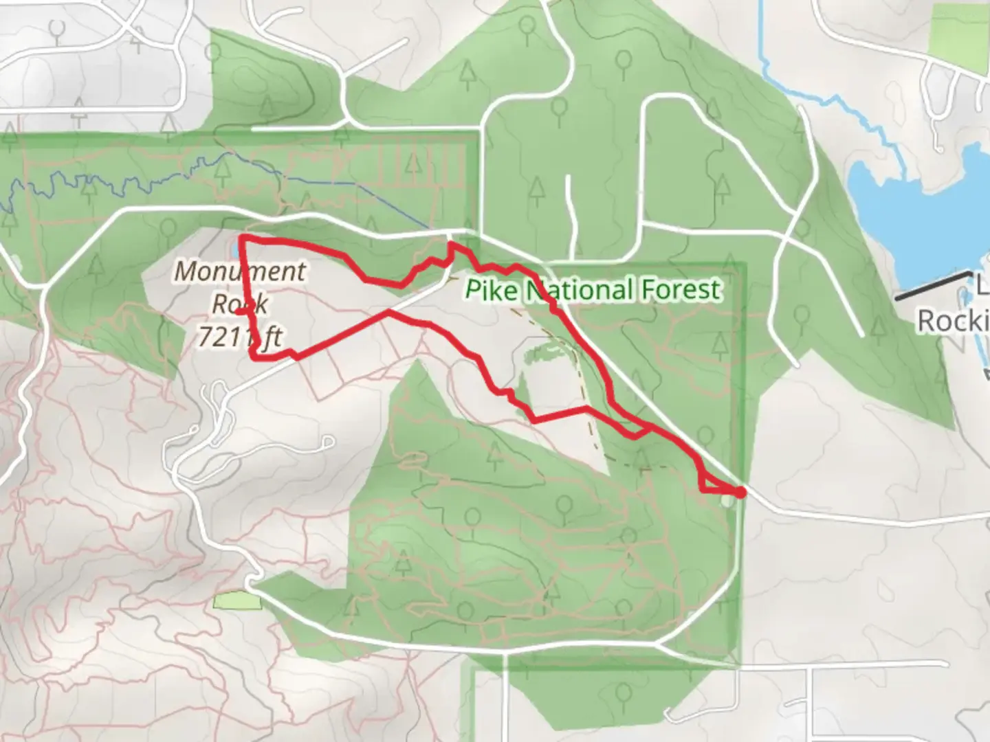 An image depicting the trail Monument Rock Loop and its surrounding area.