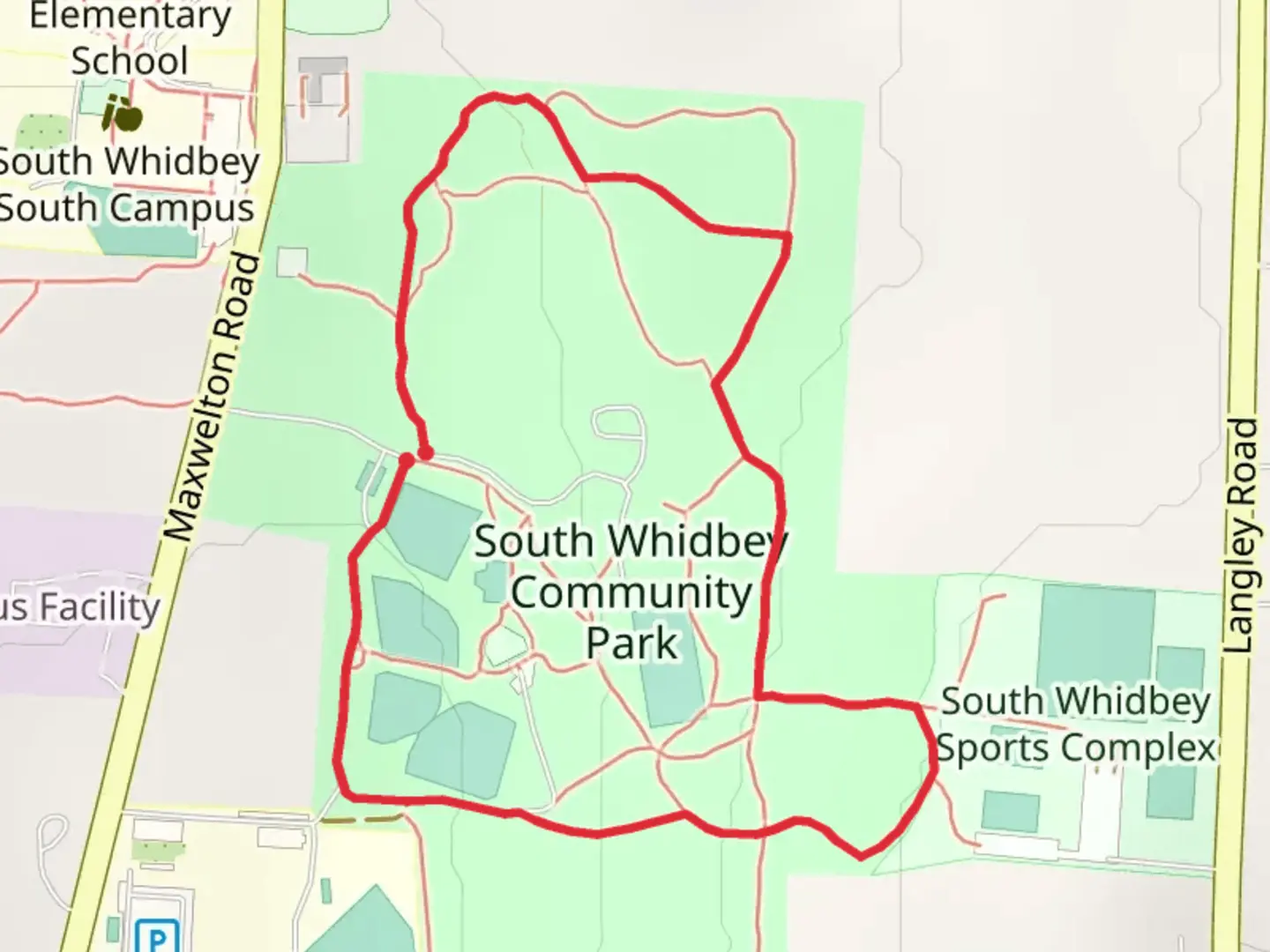 An image depicting the trail Waterman Trail and Salal Lane Loop and its surrounding area.