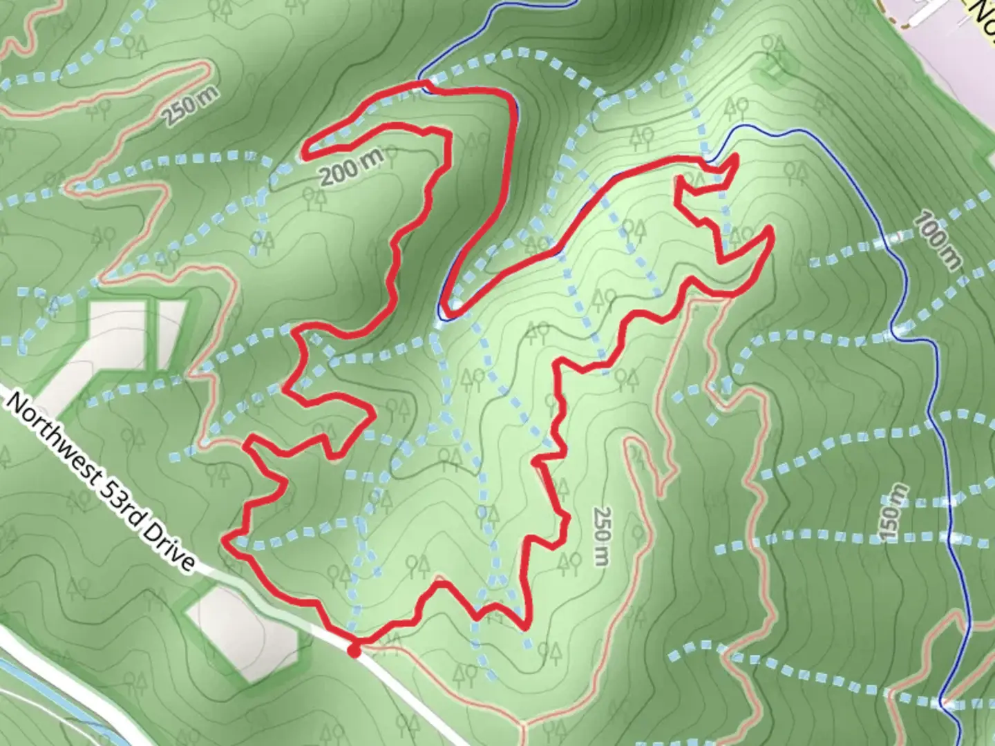 An image depicting the trail Northwest Leif Erikson Drive - Alder - Wildwood Loop Trail and its surrounding area.