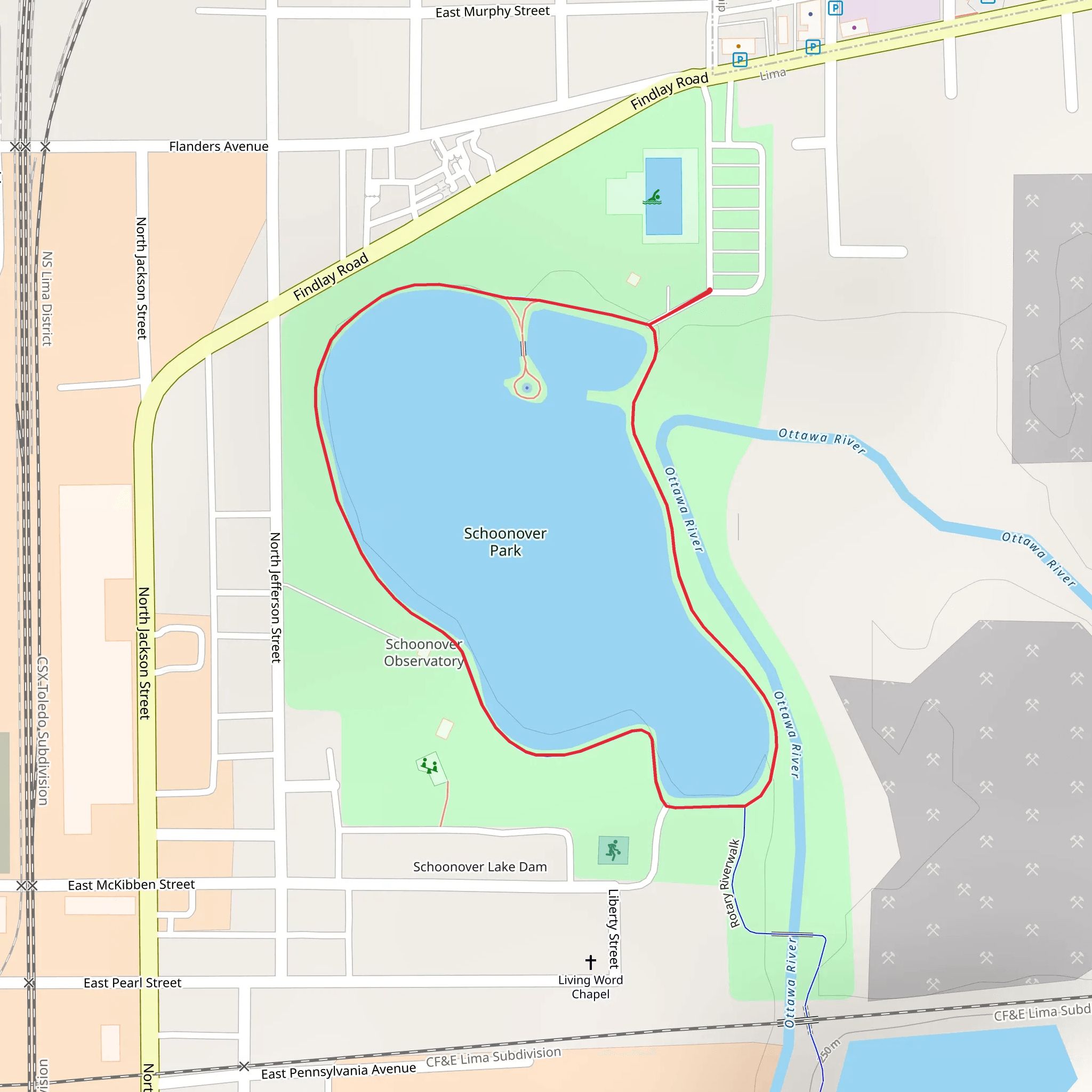 Schoonover Lake Loop mobile static map