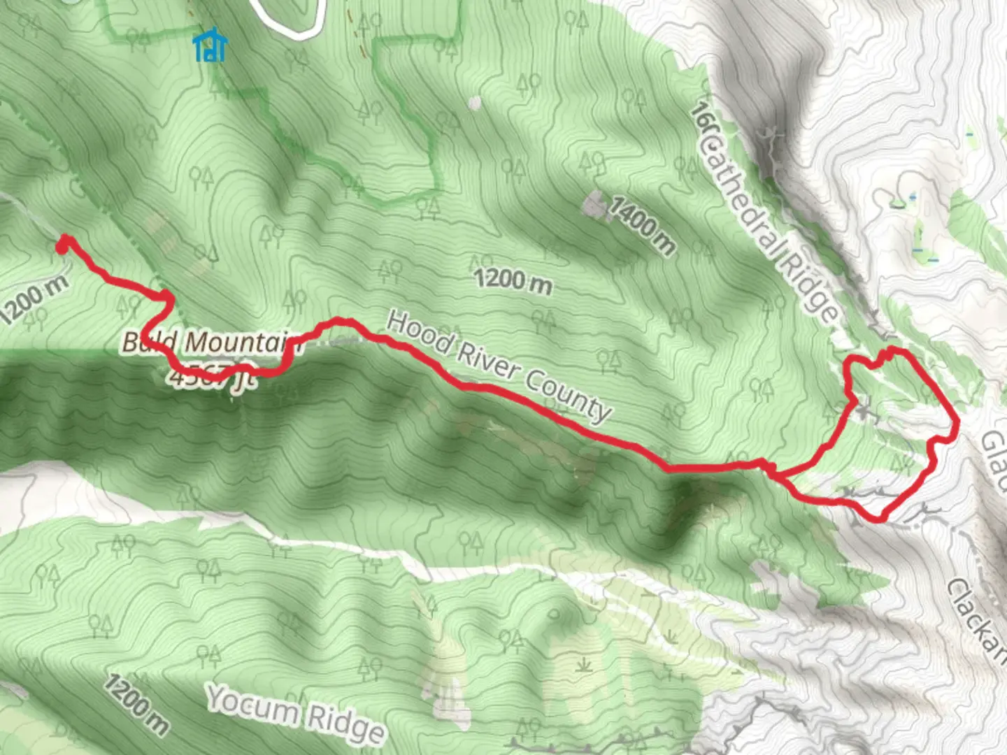 An image depicting the trail McNeil Point Scramble and Mt Hood Timberline Loop Trail and its surrounding area.