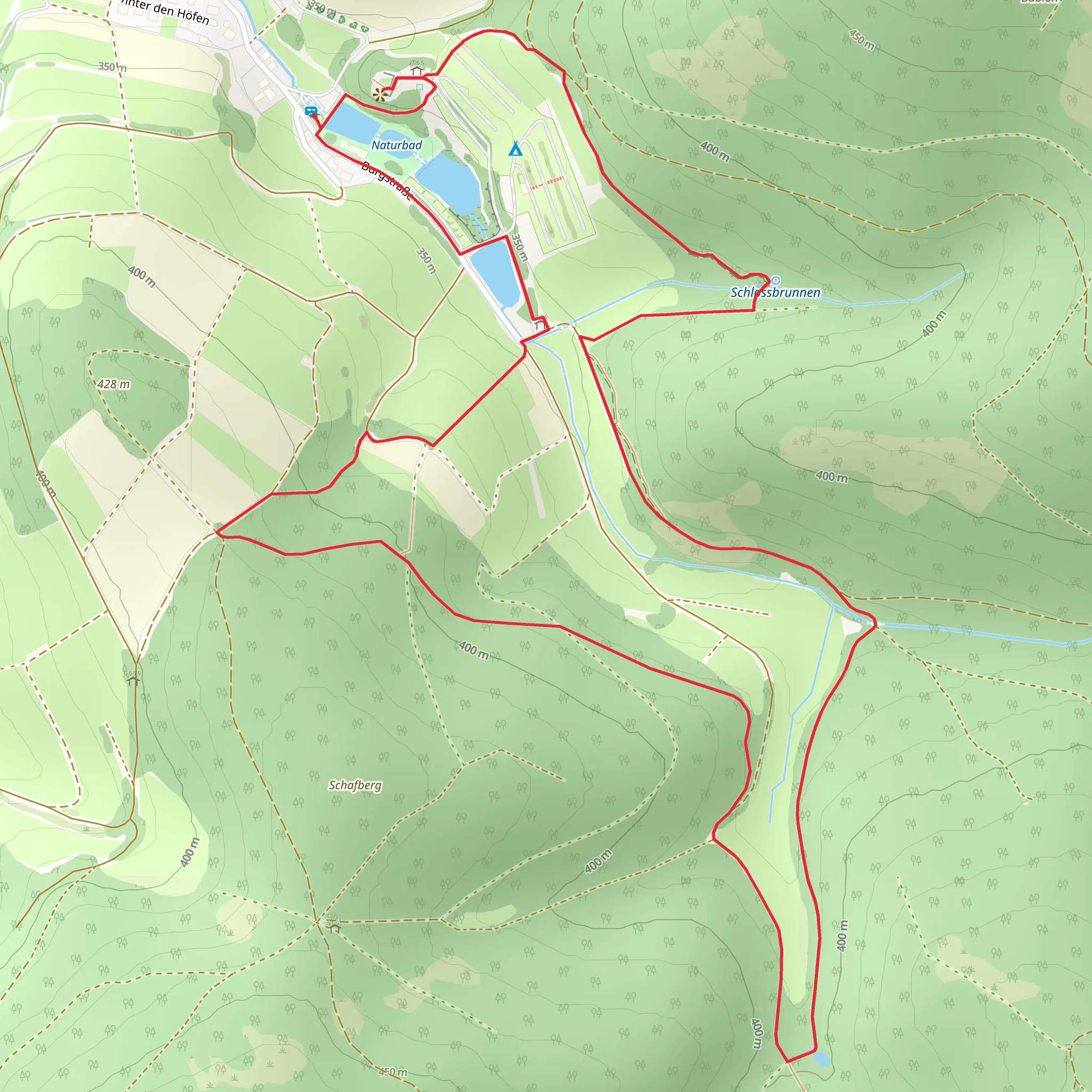 Ruine Wallenstein and Naturbad Loop mobile static map