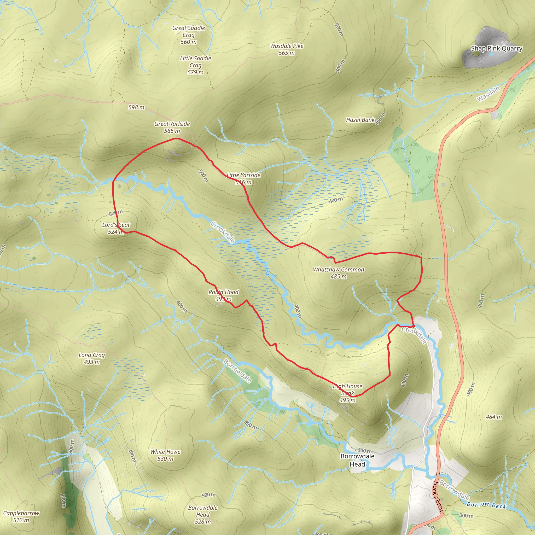 High House Bank, Lord's Seat and Great Yarlside Loop mobile static map