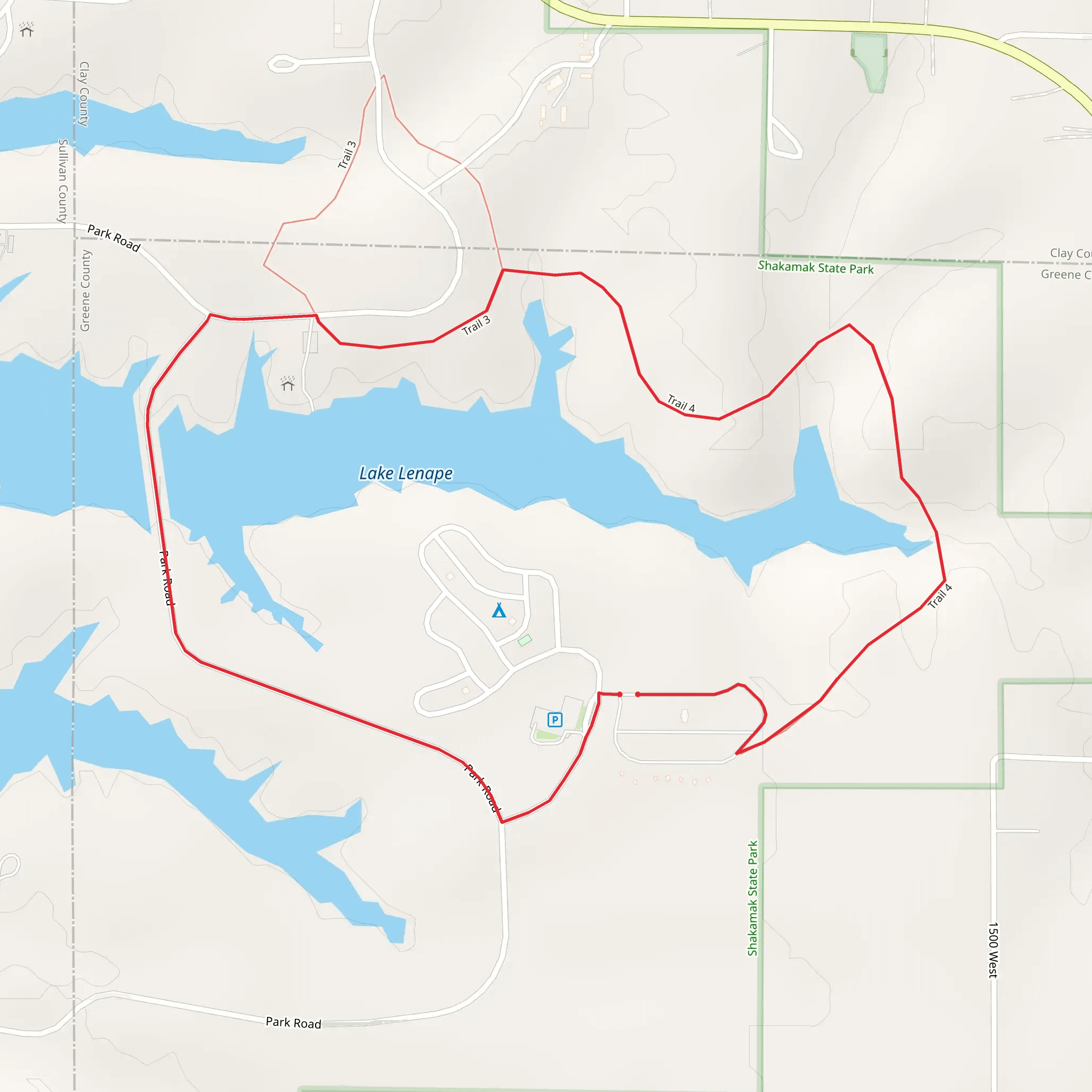 Lake Lenape Loop mobile static map
