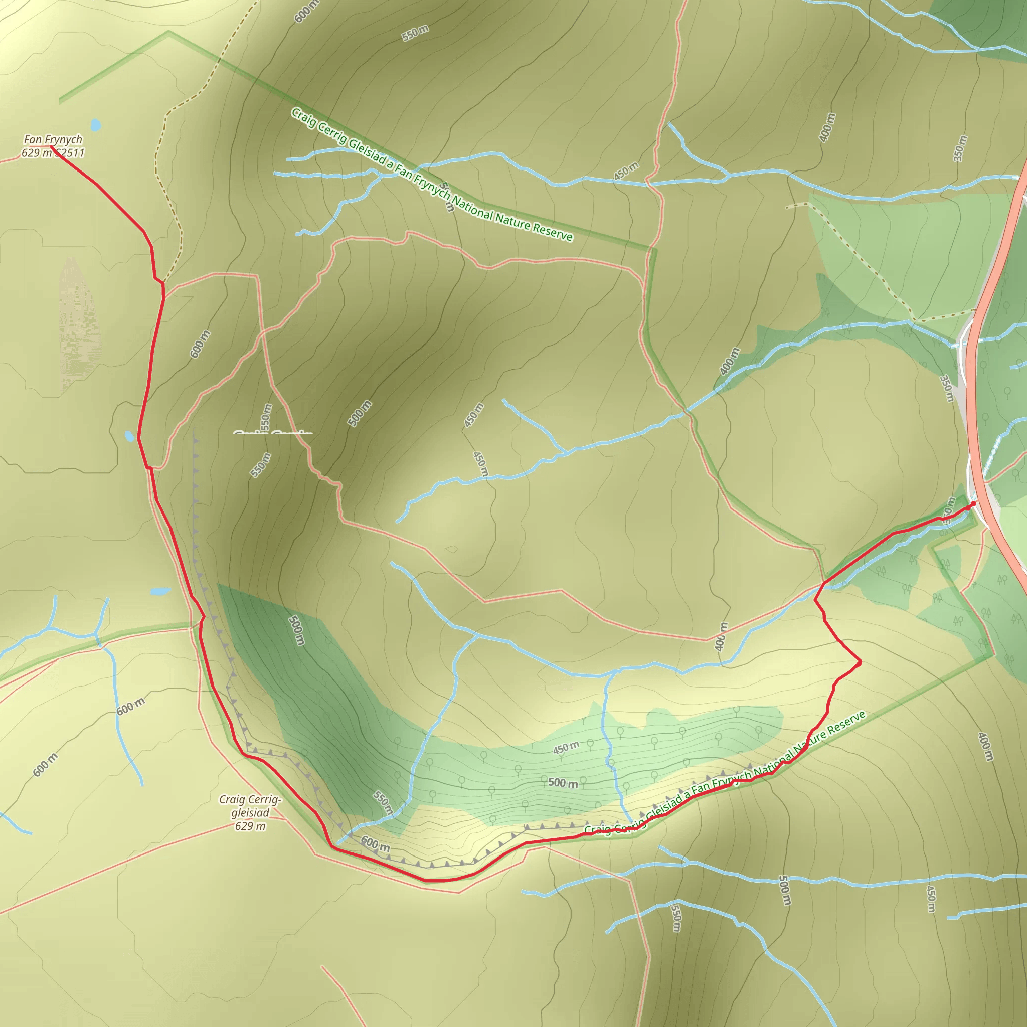 Craig Cerrig-Gleisiad a Fan Frynych Walk mobile static map