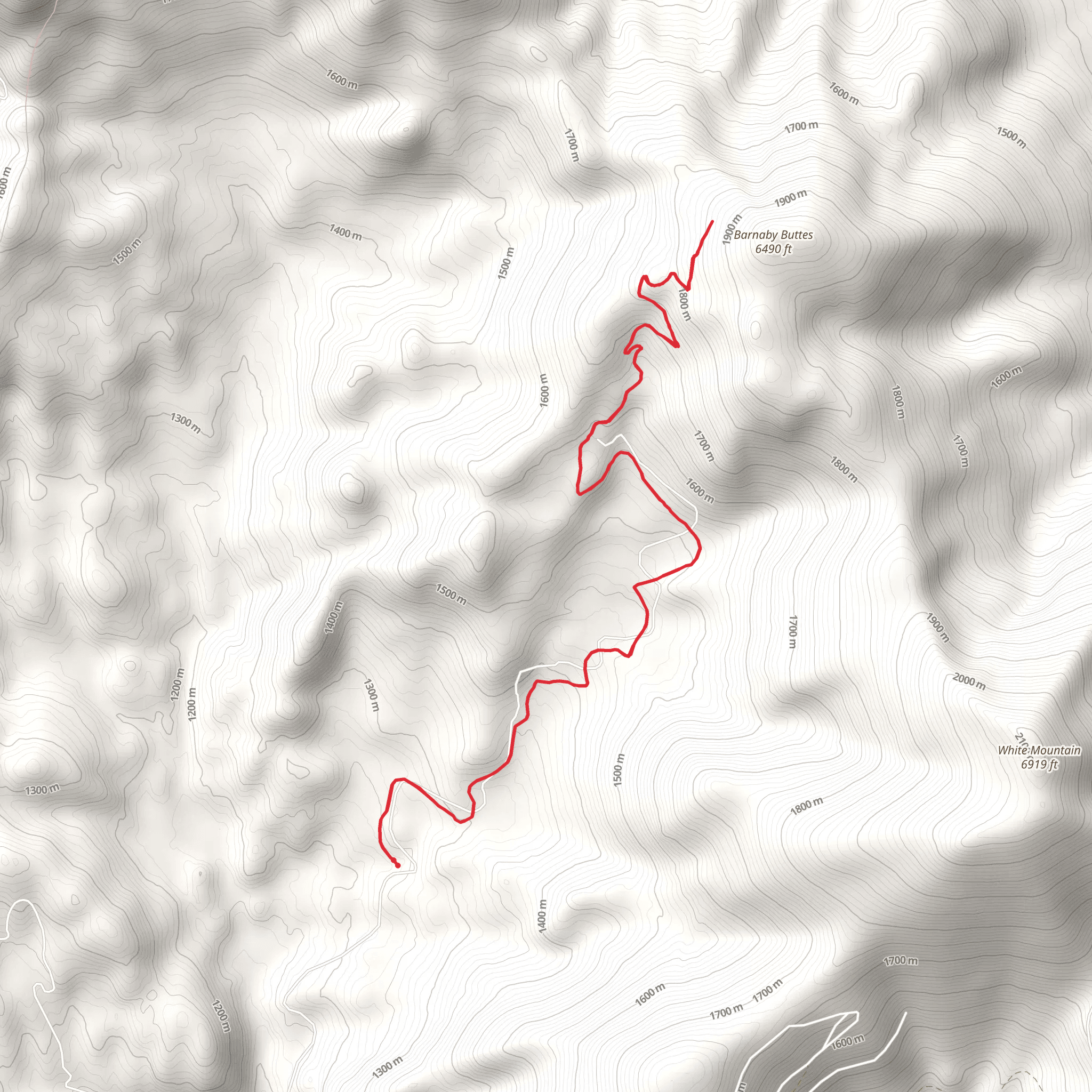 Barnaby Buttes Trail mobile static map
