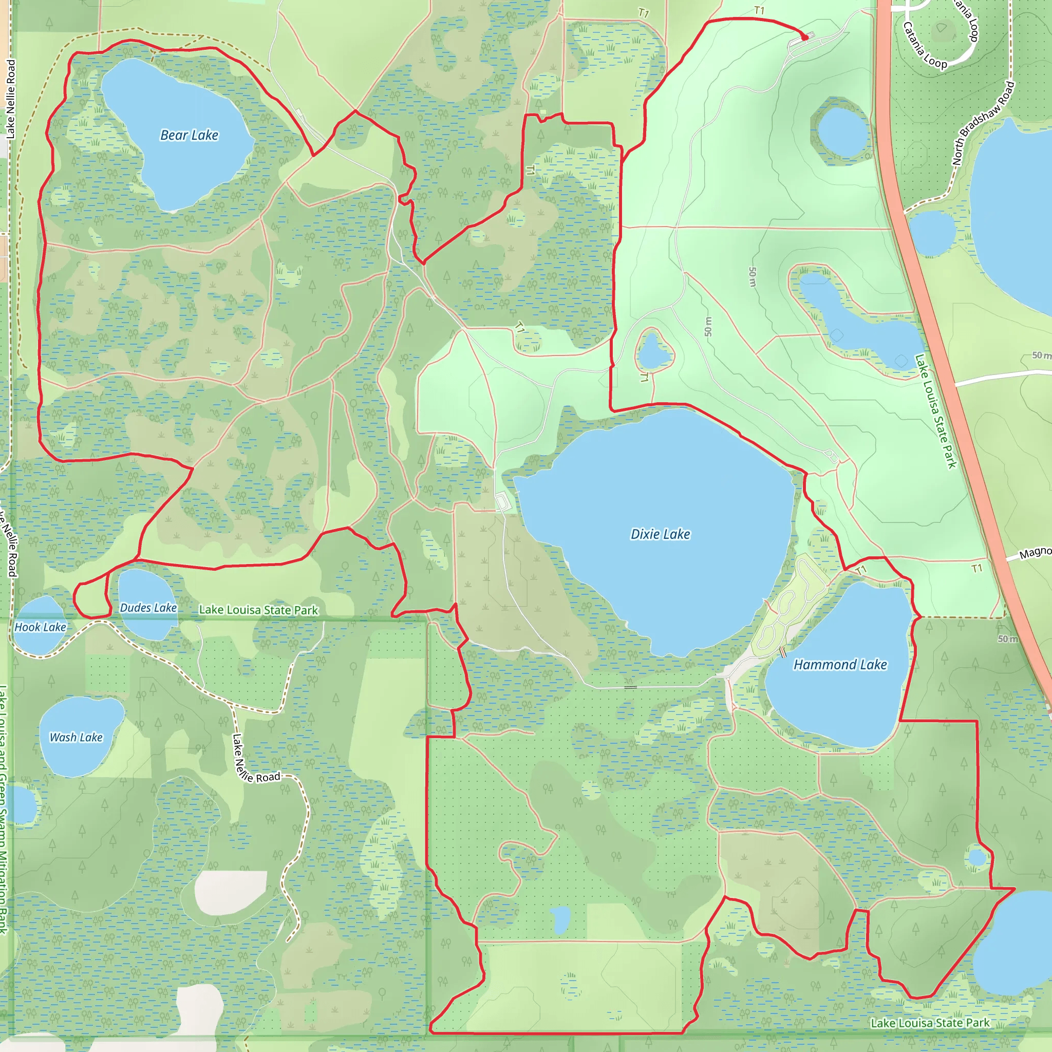 Bear Lake, Dixie Lake and Hammond Lake Loop mobile static map
