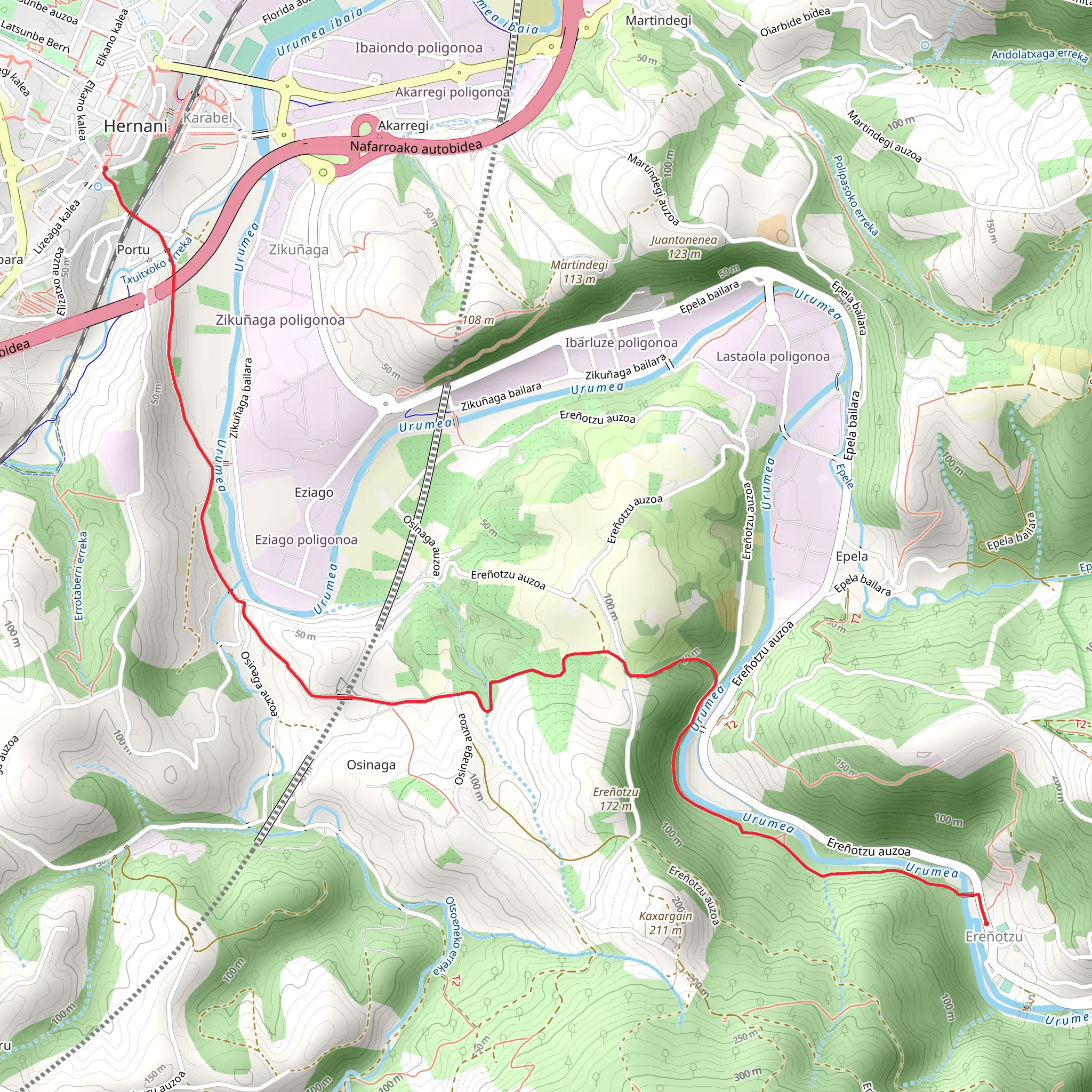 From Hernani to Aiako Harría SL GI 1001 mobile static map