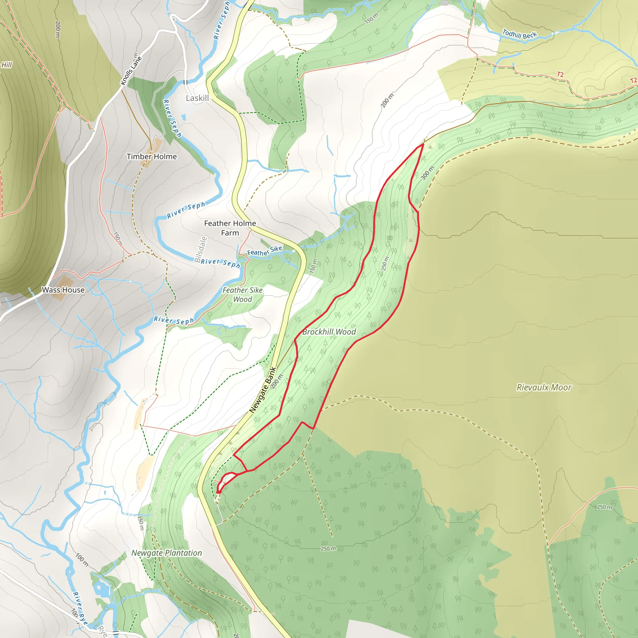 Brockhill Wood Loop mobile static map