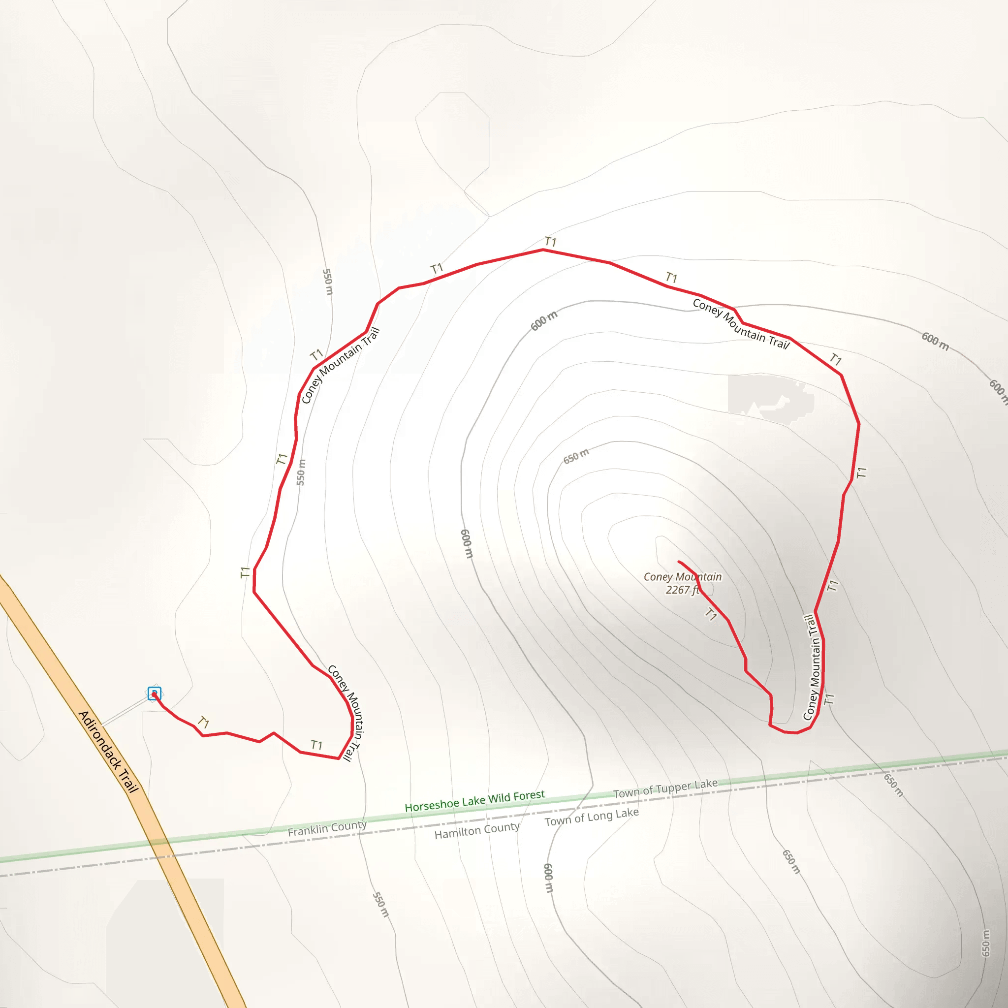 Coney Mountain Trail mobile static map