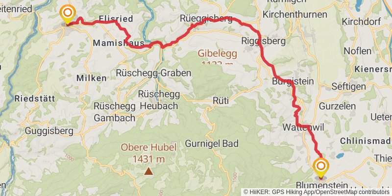 Camino Rankweil-Geneva stage 17 Map