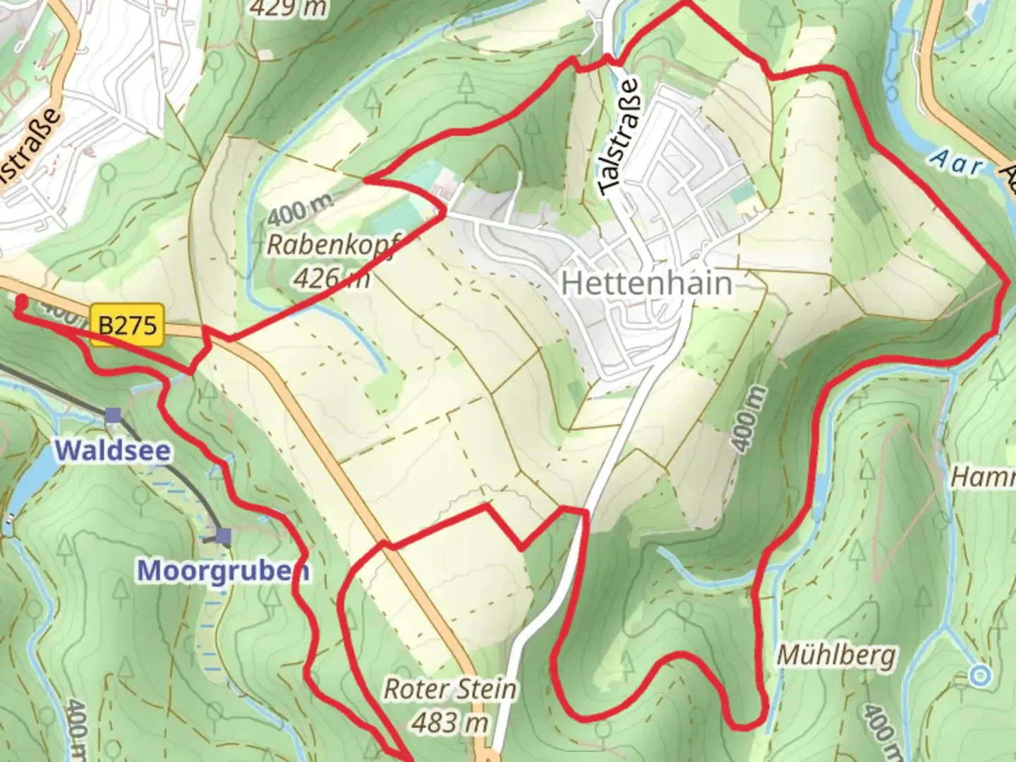 An image depicting the trail Schwalbentour Gerhards Augenblicke and its surrounding area.