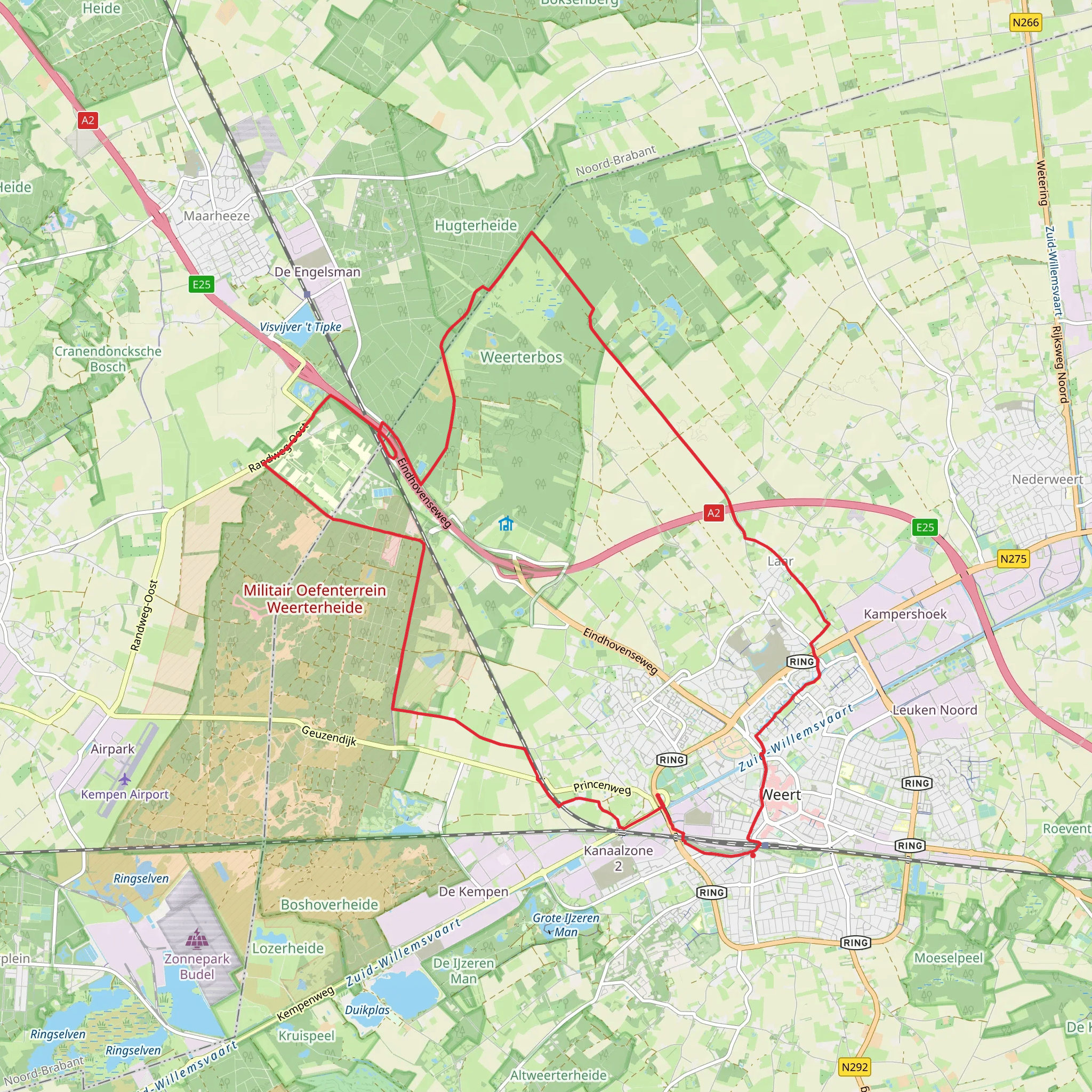 Huize De Raekt, Maarheezerveld and Hugterbroek Loop mobile static map