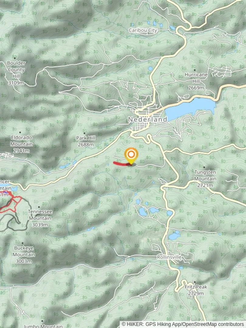An image depicting the trail Observatory Out and Back and its surrounding area.