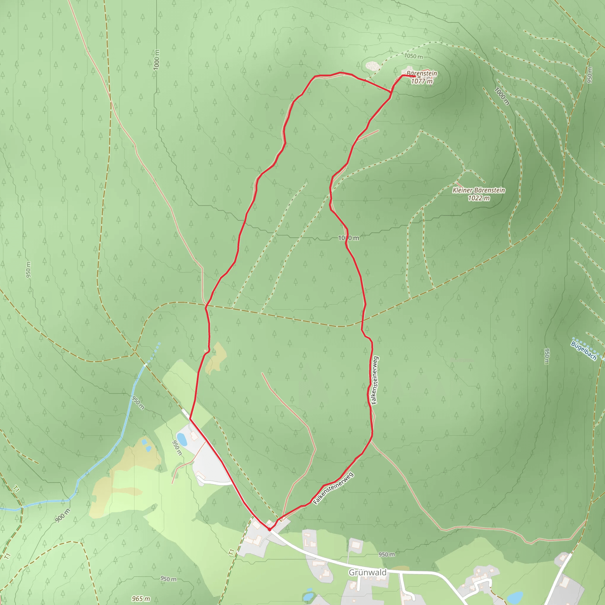 Bärensteinrunde Short Loop mobile static map