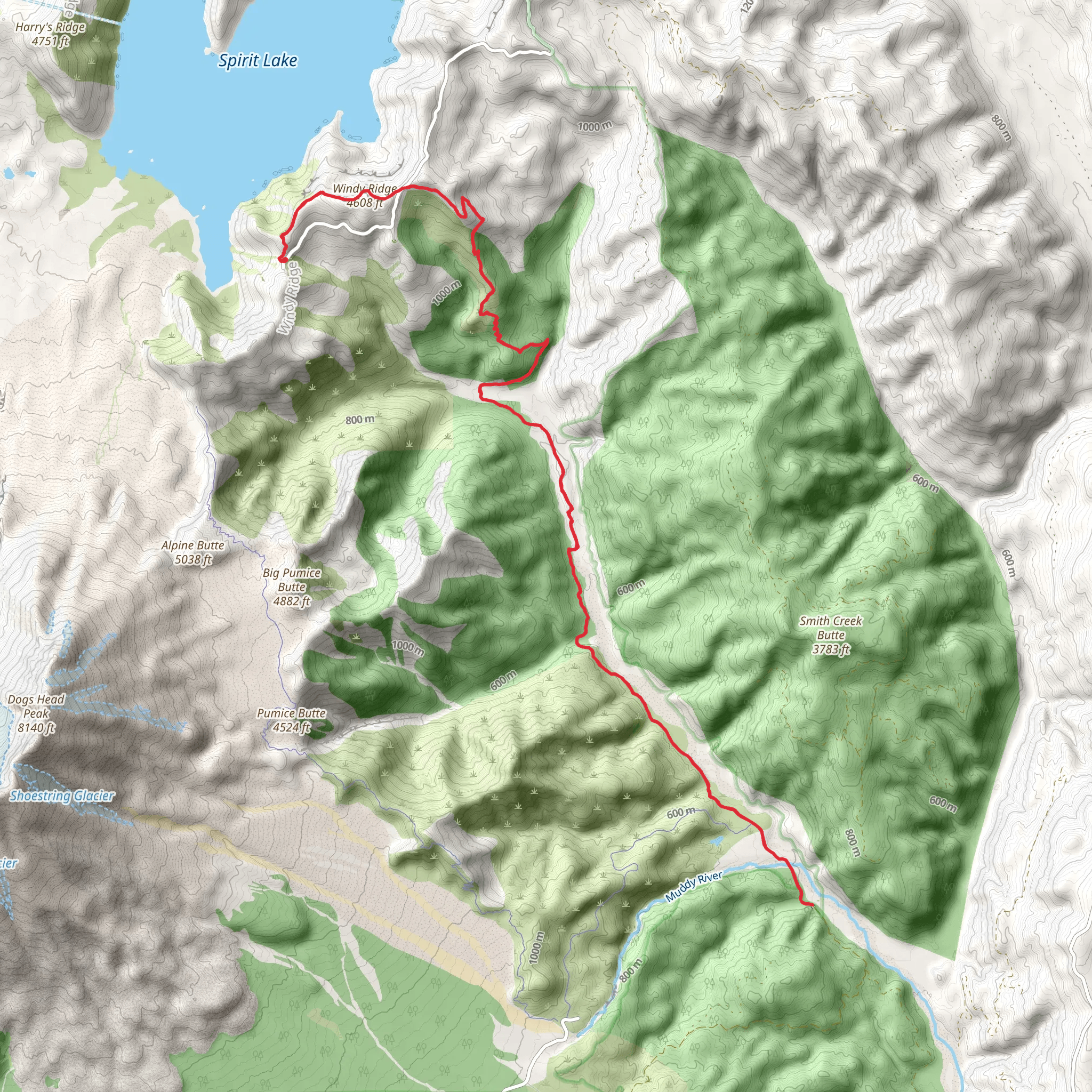 Smith Creek Trail and Muddy River mobile static map