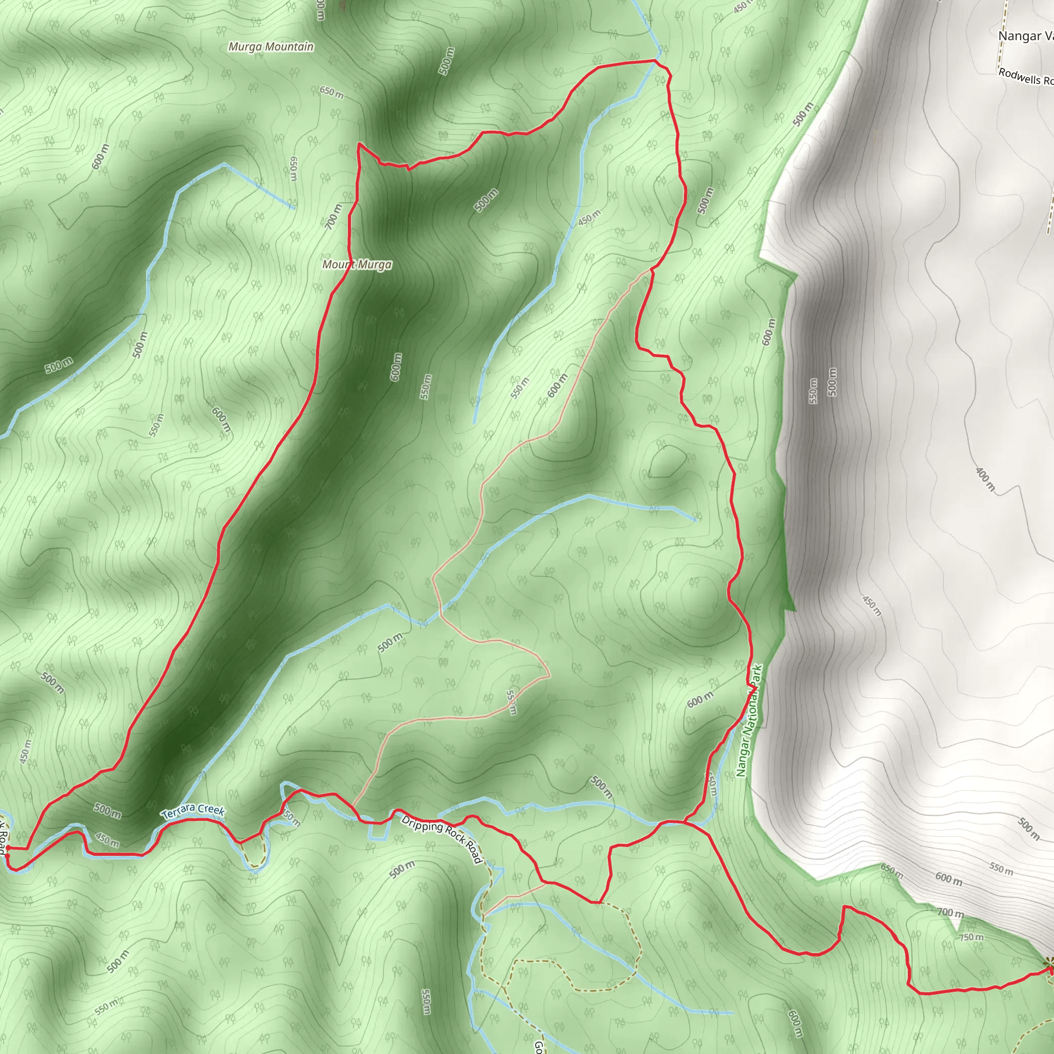 Mount Murga to Mount Nangar Loop Walk mobile static map