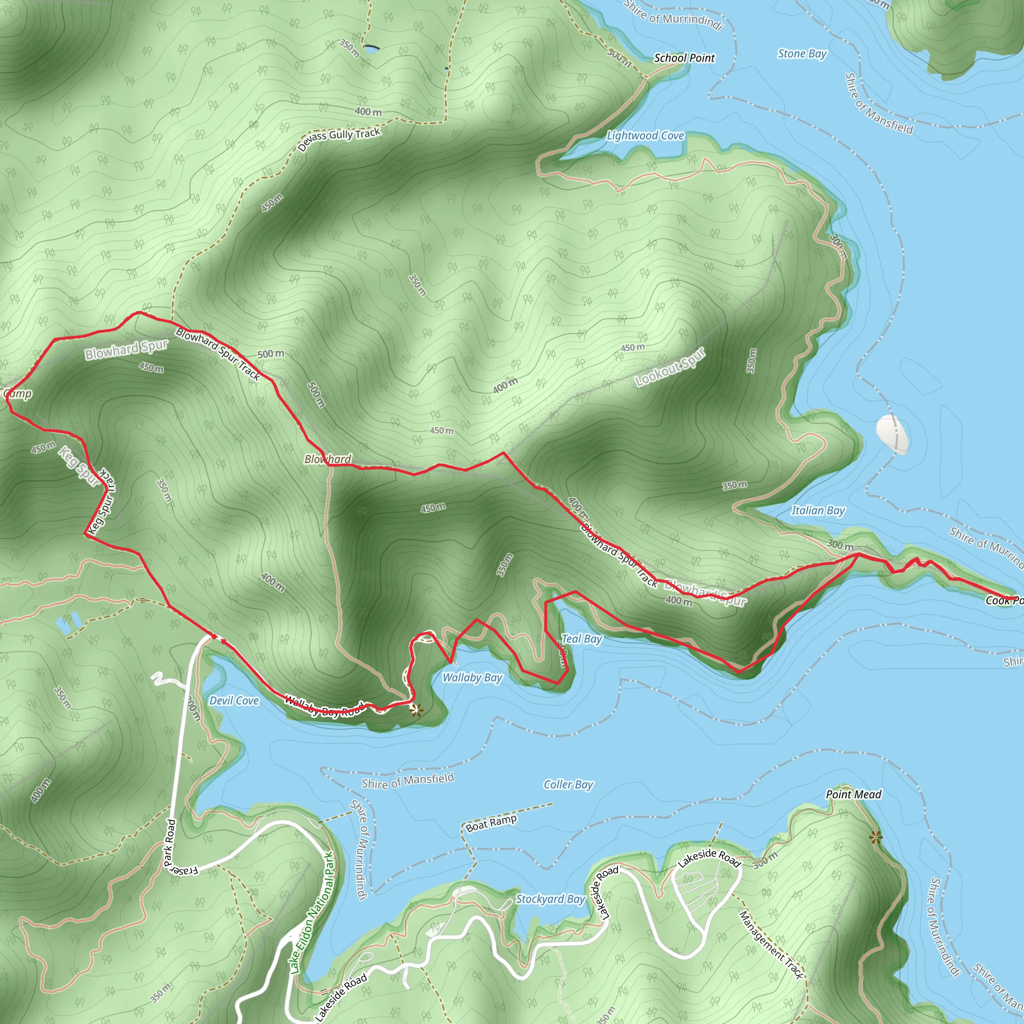 Cook Point to High Camp Trail mobile static map